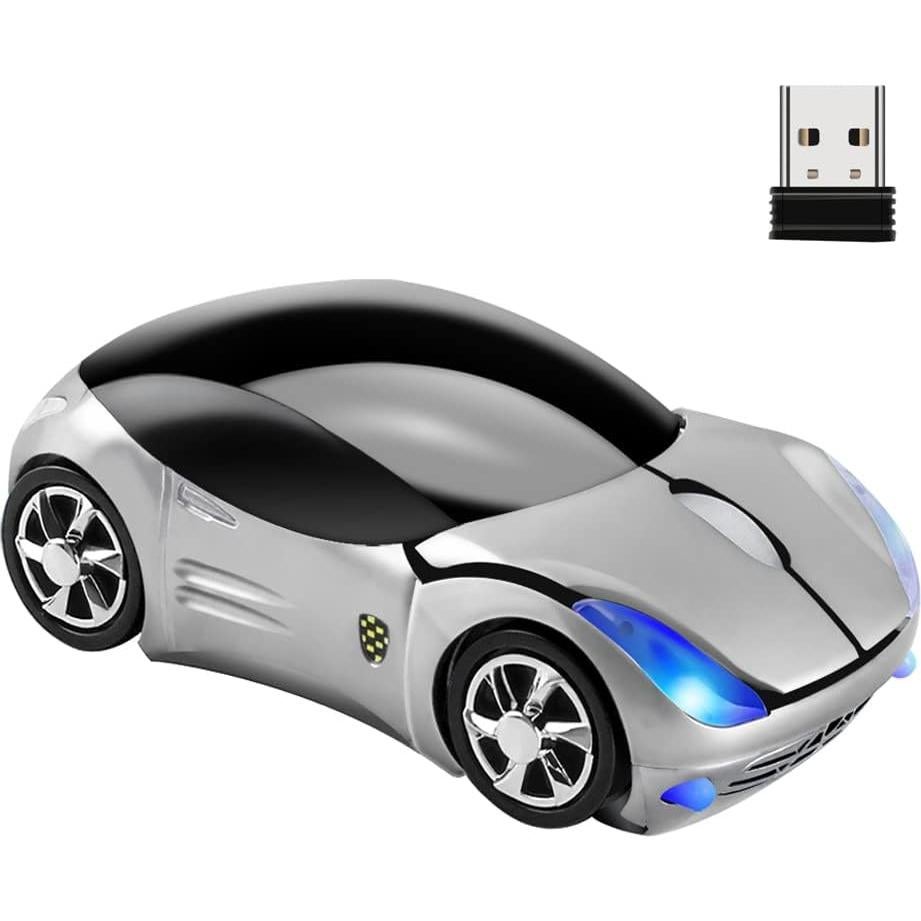 Ratón Inalámbrico EALEK 2.4GHz Óptico Ergonómico Plateado