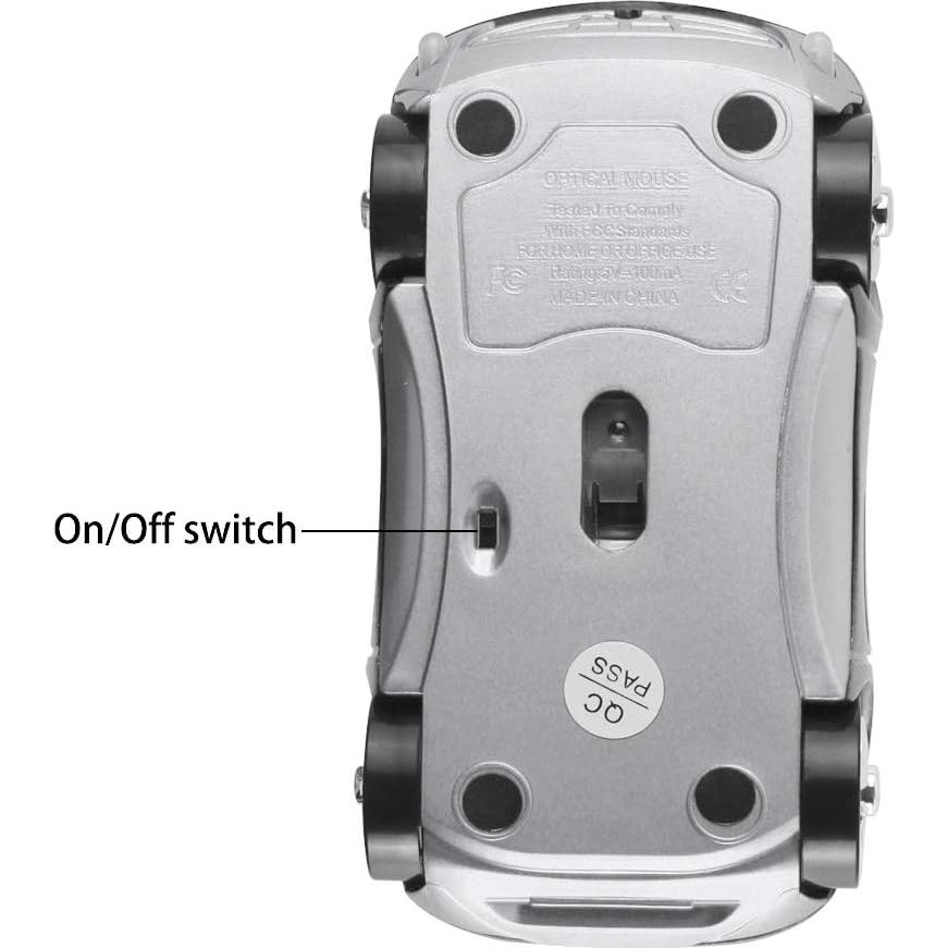 Ratón Inalámbrico EALEK 2.4GHz Óptico Ergonómico Plateado