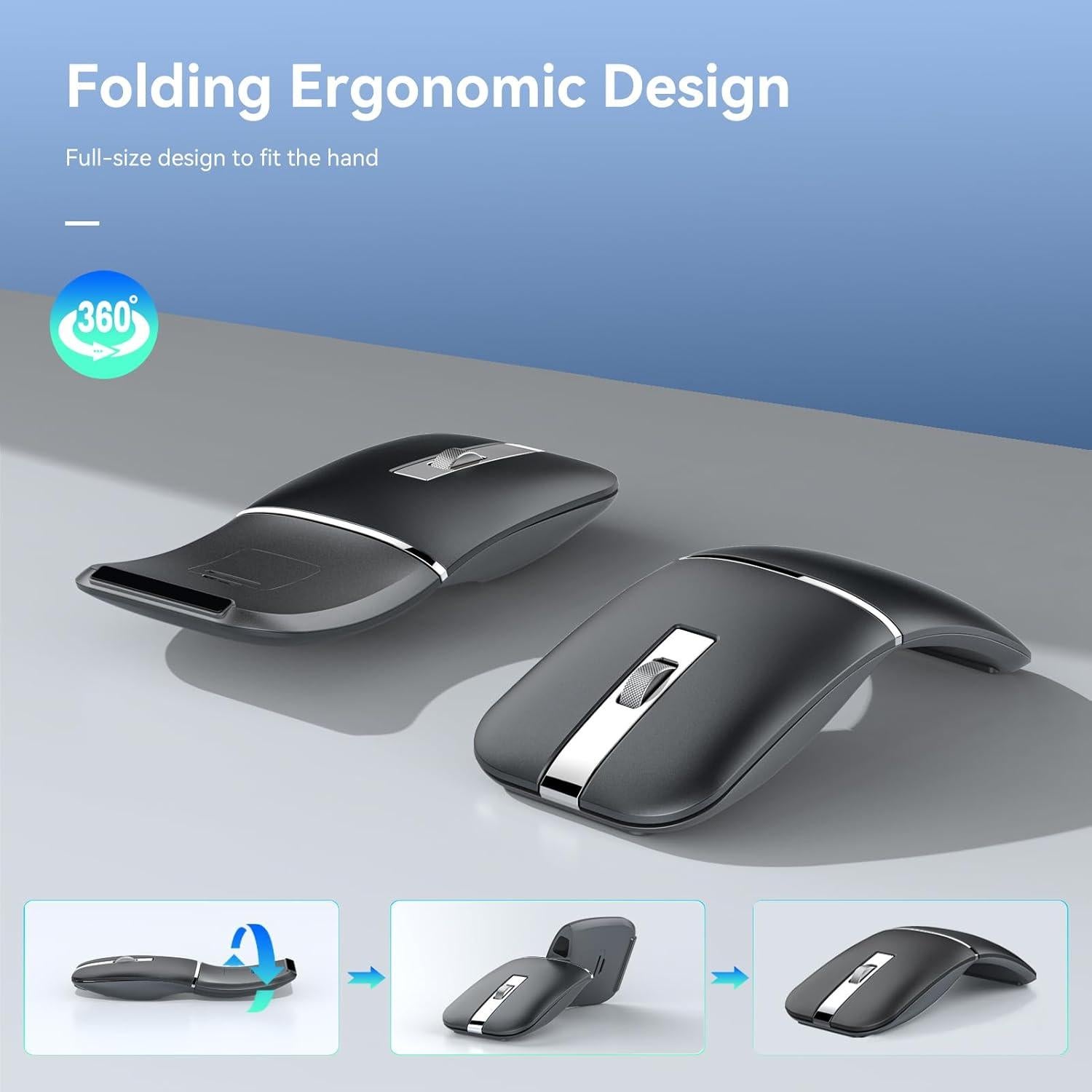 Ratón Inalámbrico Plegable Taimousetvs M9 Negro 2.4G/Bluetooth