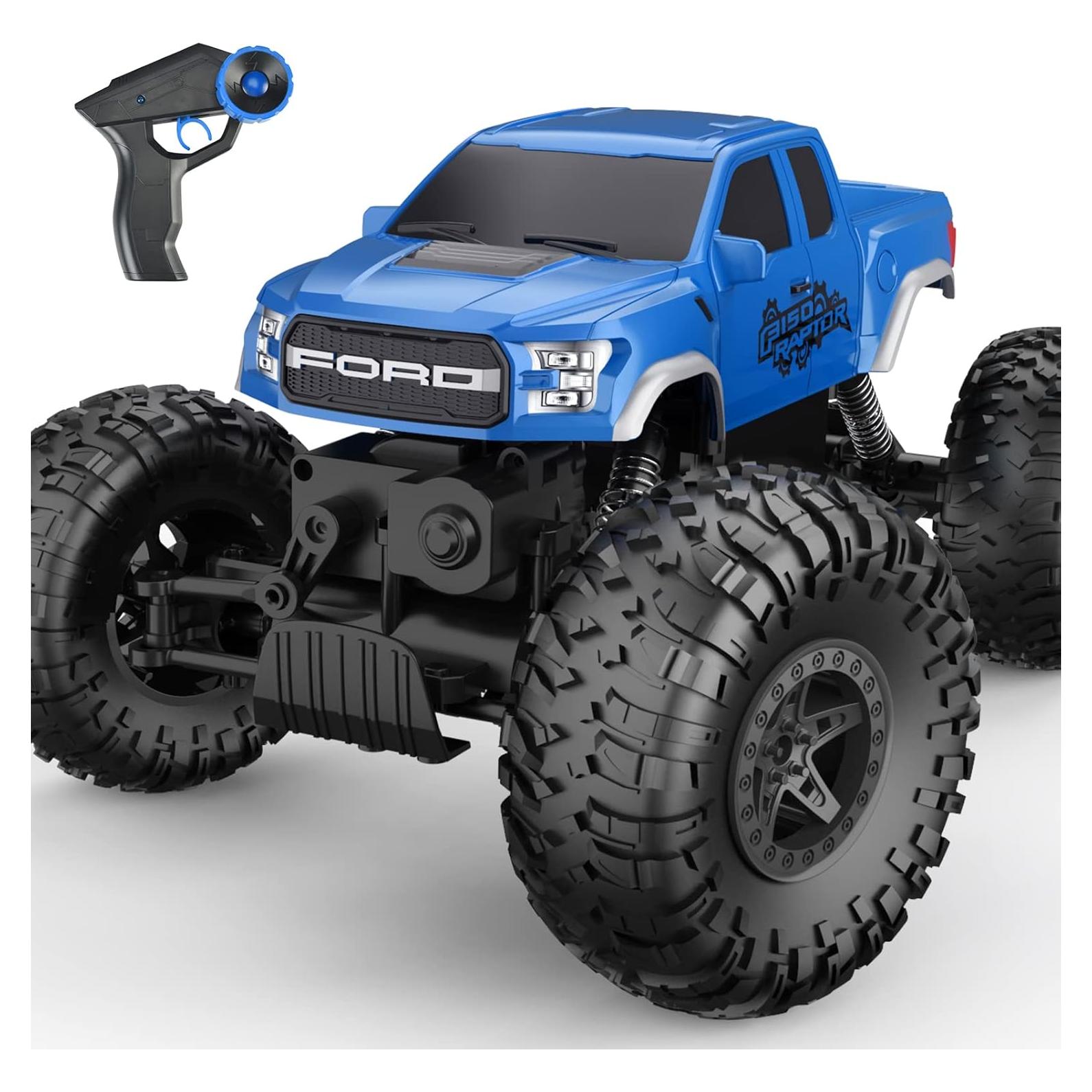 Coche RC 4WD DOUBLE E Ford Raptor F150 28 cm Azul