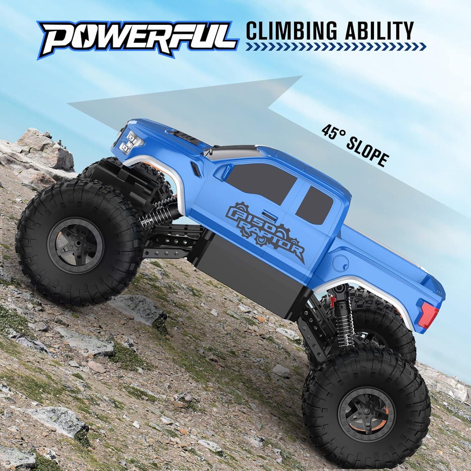 Coche RC 4WD DOUBLE E Ford Raptor F150 28 cm Azul