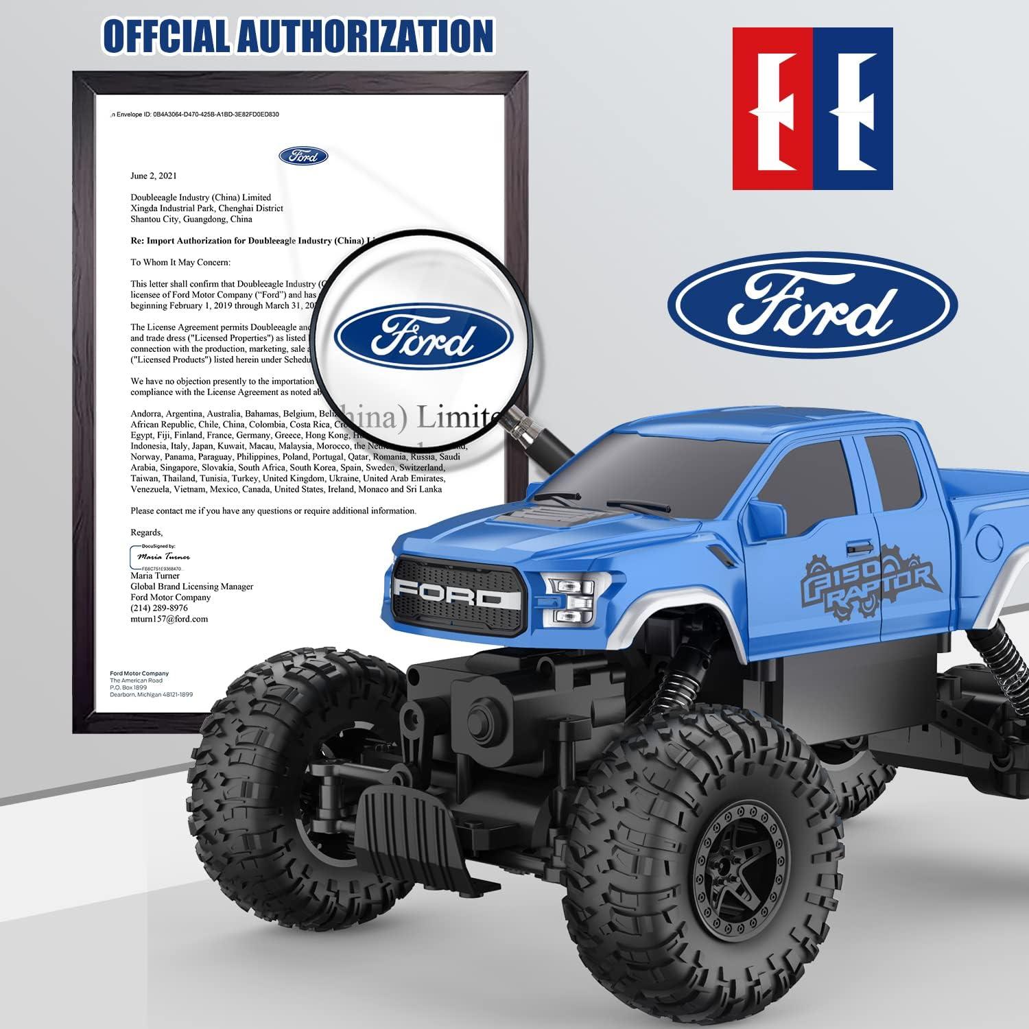Coche RC 4WD DOUBLE E Ford Raptor F150 28 cm Azul