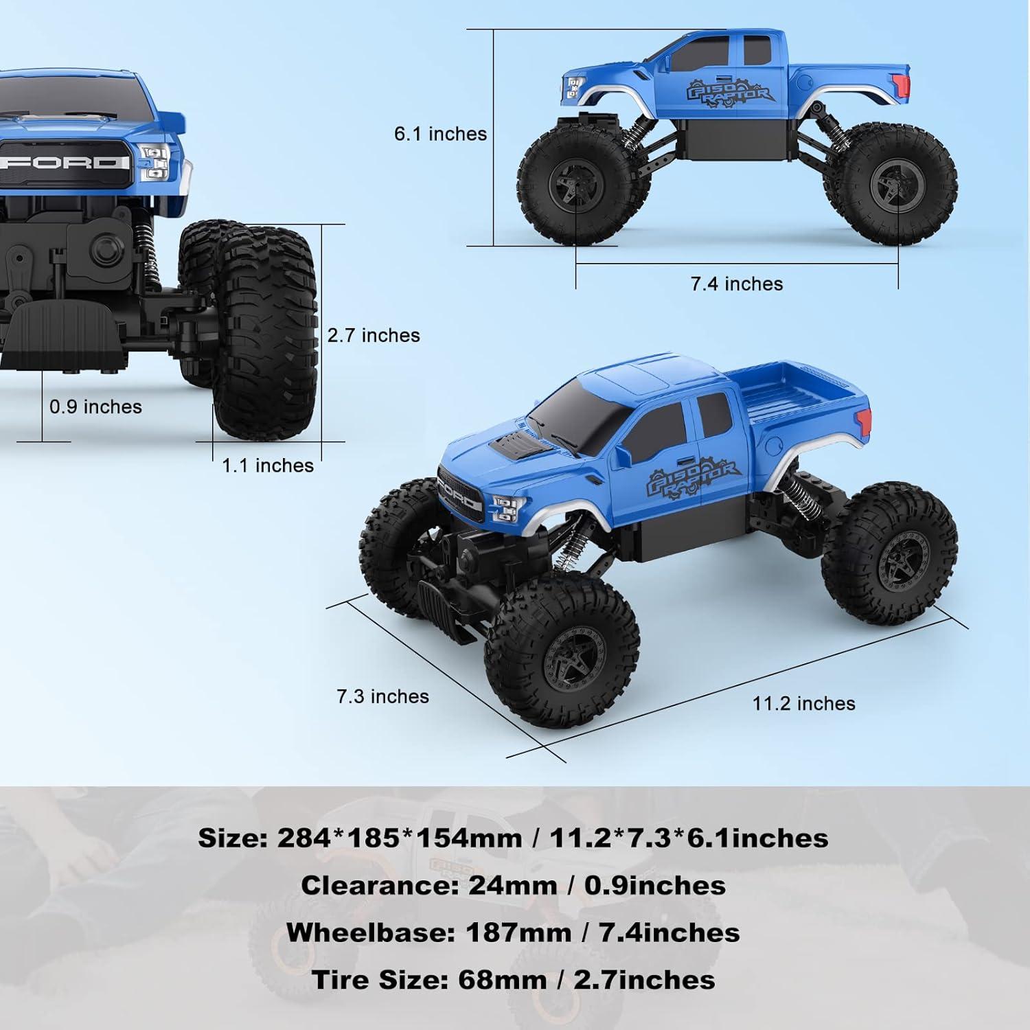 Coche RC 4WD DOUBLE E Ford Raptor F150 28 cm Azul