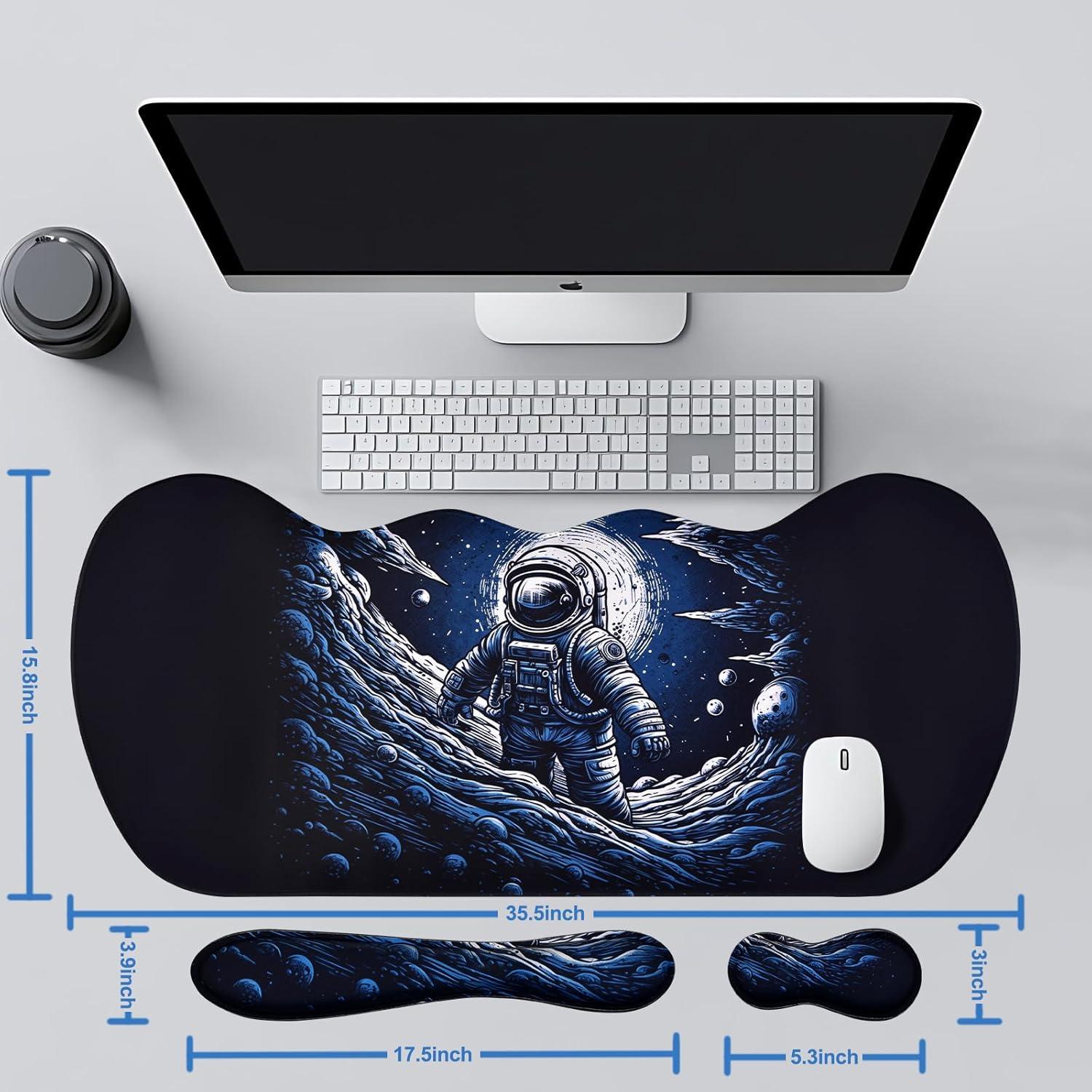 Conjunto Almohadilla Ergonómica MEGREZ para Ratón y Teclado