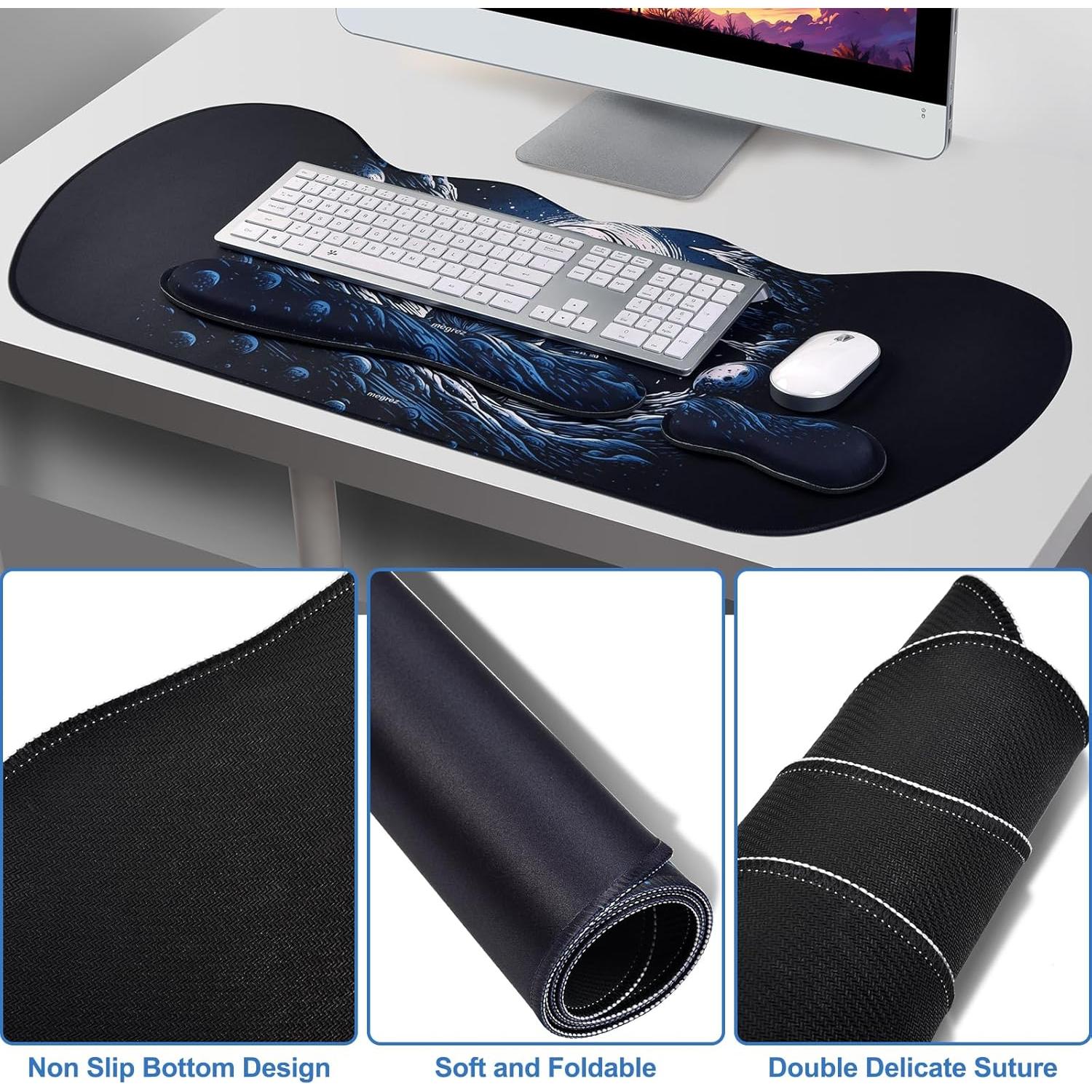 Conjunto Almohadilla Ergonómica MEGREZ para Ratón y Teclado