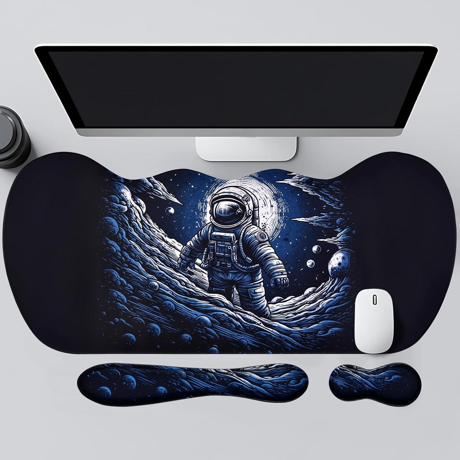 Conjunto Almohadilla Ergonómica MEGREZ para Ratón y Teclado