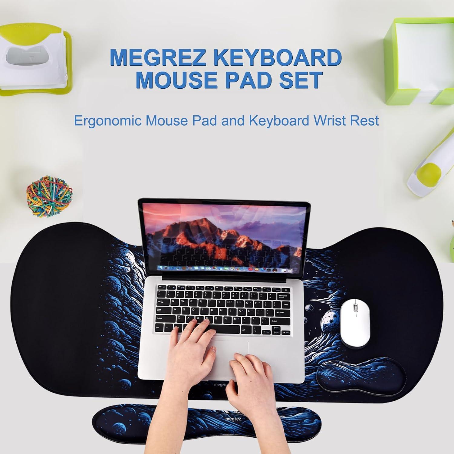 Conjunto Almohadilla Ergonómica MEGREZ para Ratón y Teclado