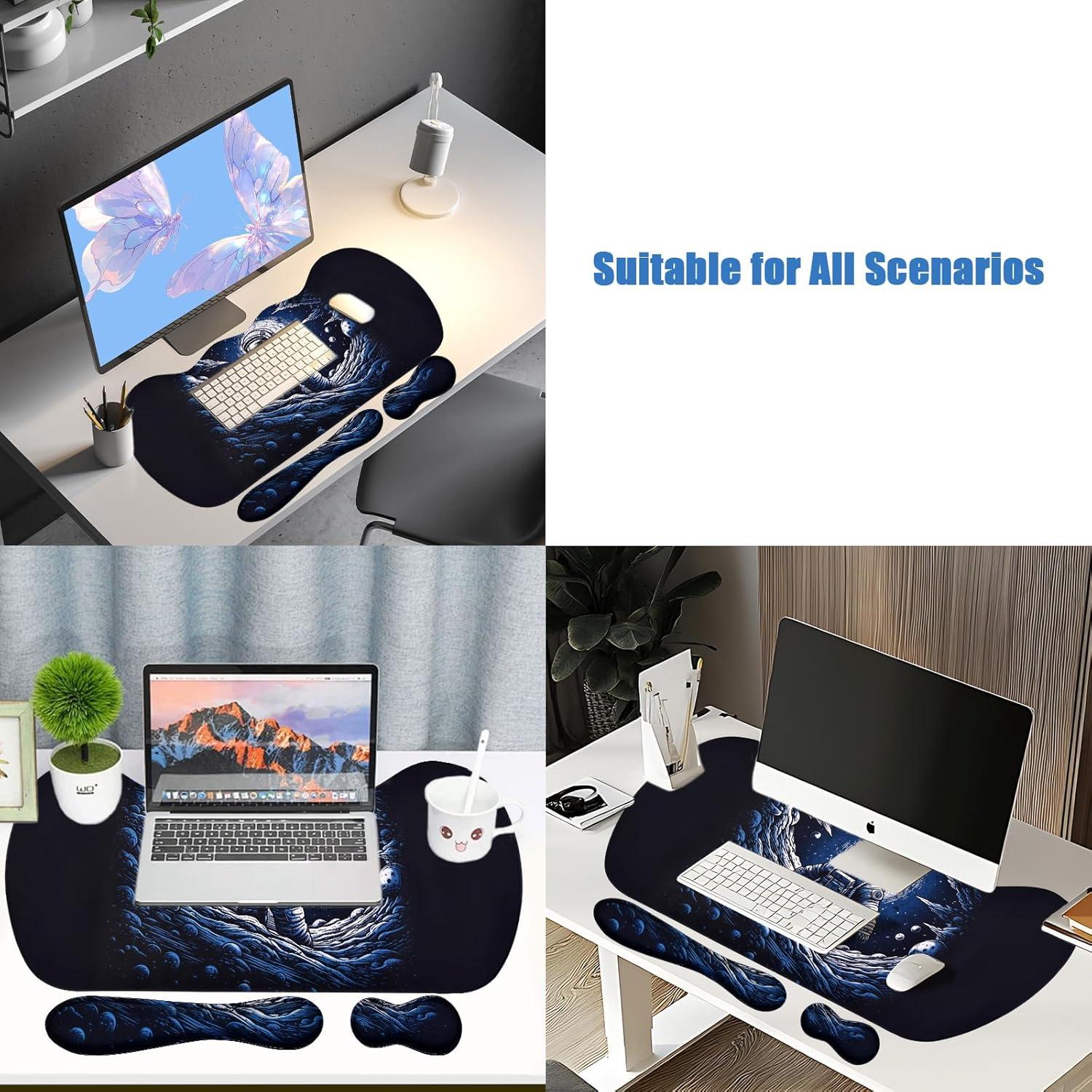 Conjunto Almohadilla Ergonómica MEGREZ para Ratón y Teclado