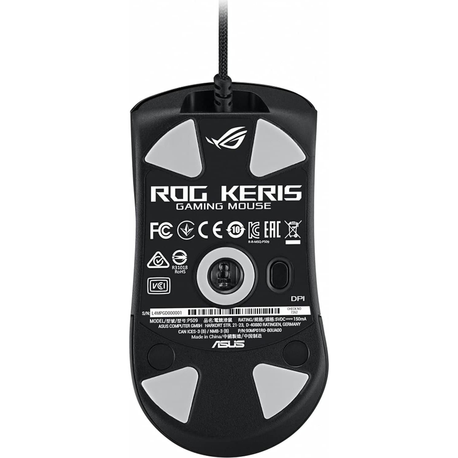 Ratón Gaming ASUS ROG Keris Ultra Ligero 62g con Cable