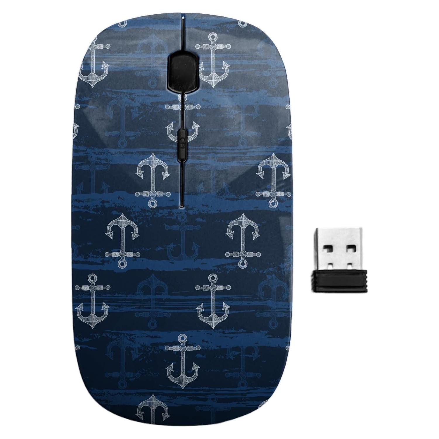 Ratón Inalámbrico USB Sanacci Ergonómico Patrón Anclas