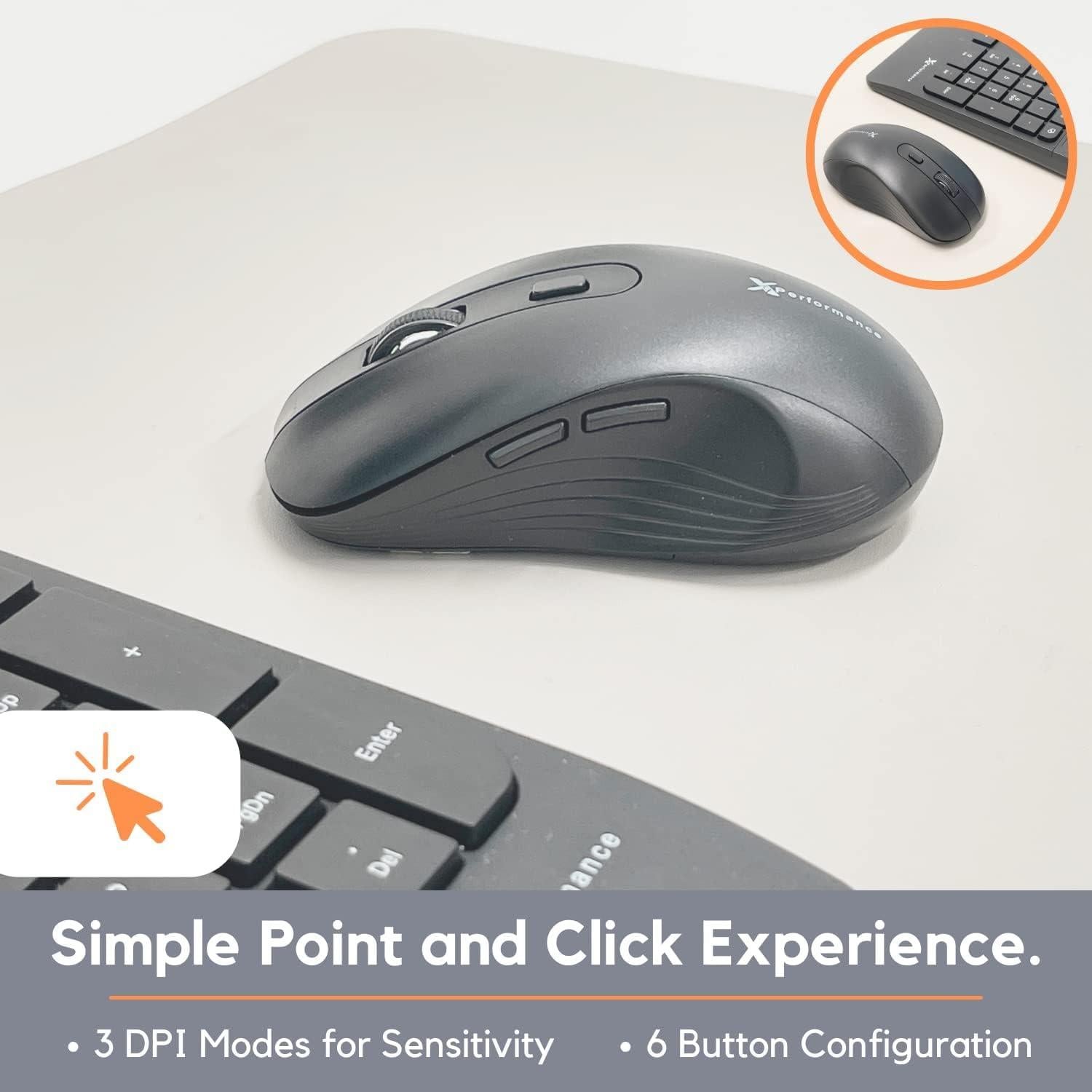 Combo Teclado y Ratón Inalámbrico X9 - USB A y C - Soporte 20.32 cm