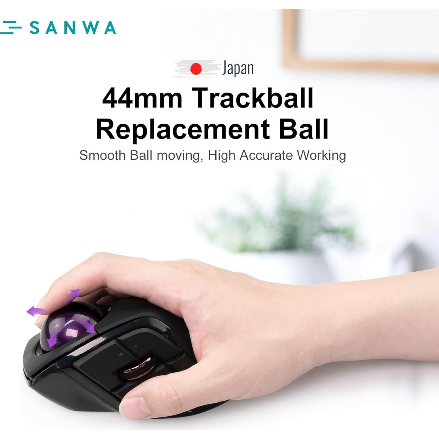 Bola de Reemplazo SANWA 44mm para Ratones Trackball Púrpura
