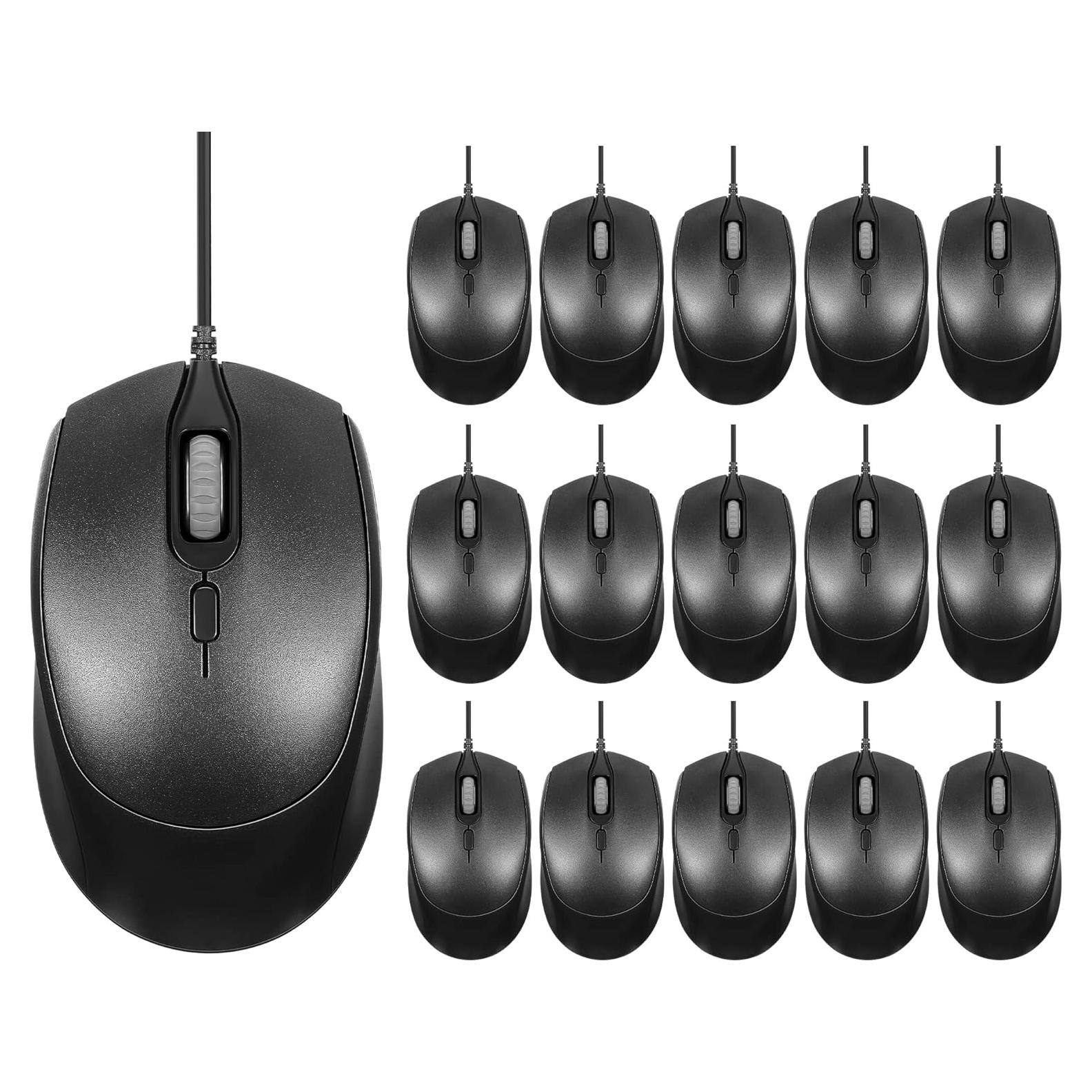 Paquete de 16 Ratones USB Ópticos Silenciosos Sherr 3 DPI