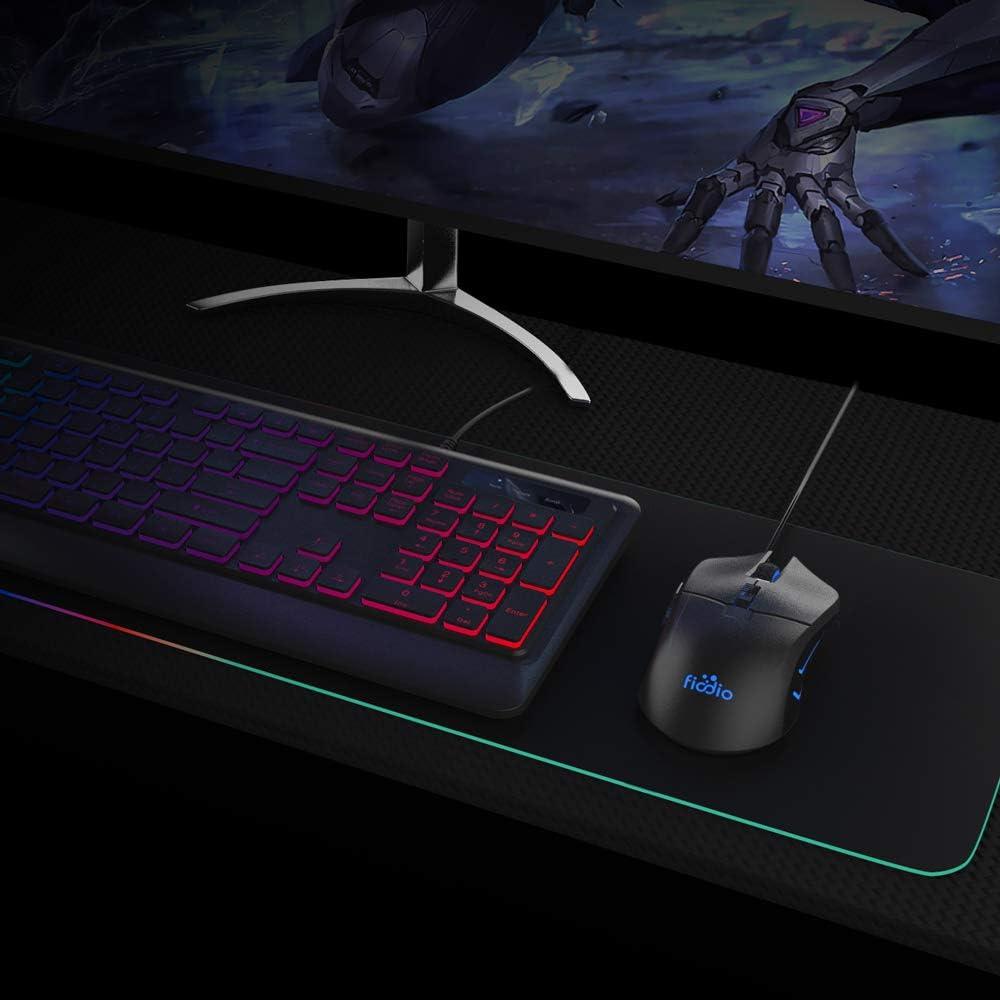 Ratón Gaming Fiodio F260 USB Ergonómico 5500 DPI RGB Negro