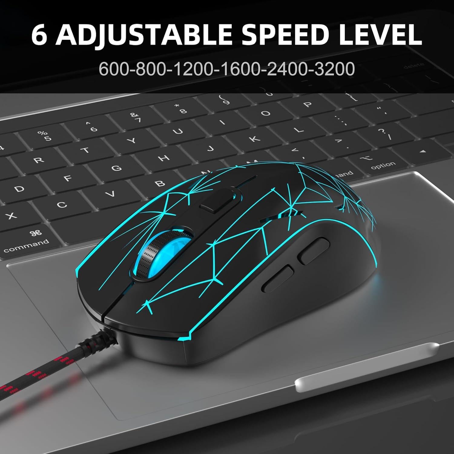 Ratón Gaming MageGee G6 USB Ergonómico 3200 DPI Negro