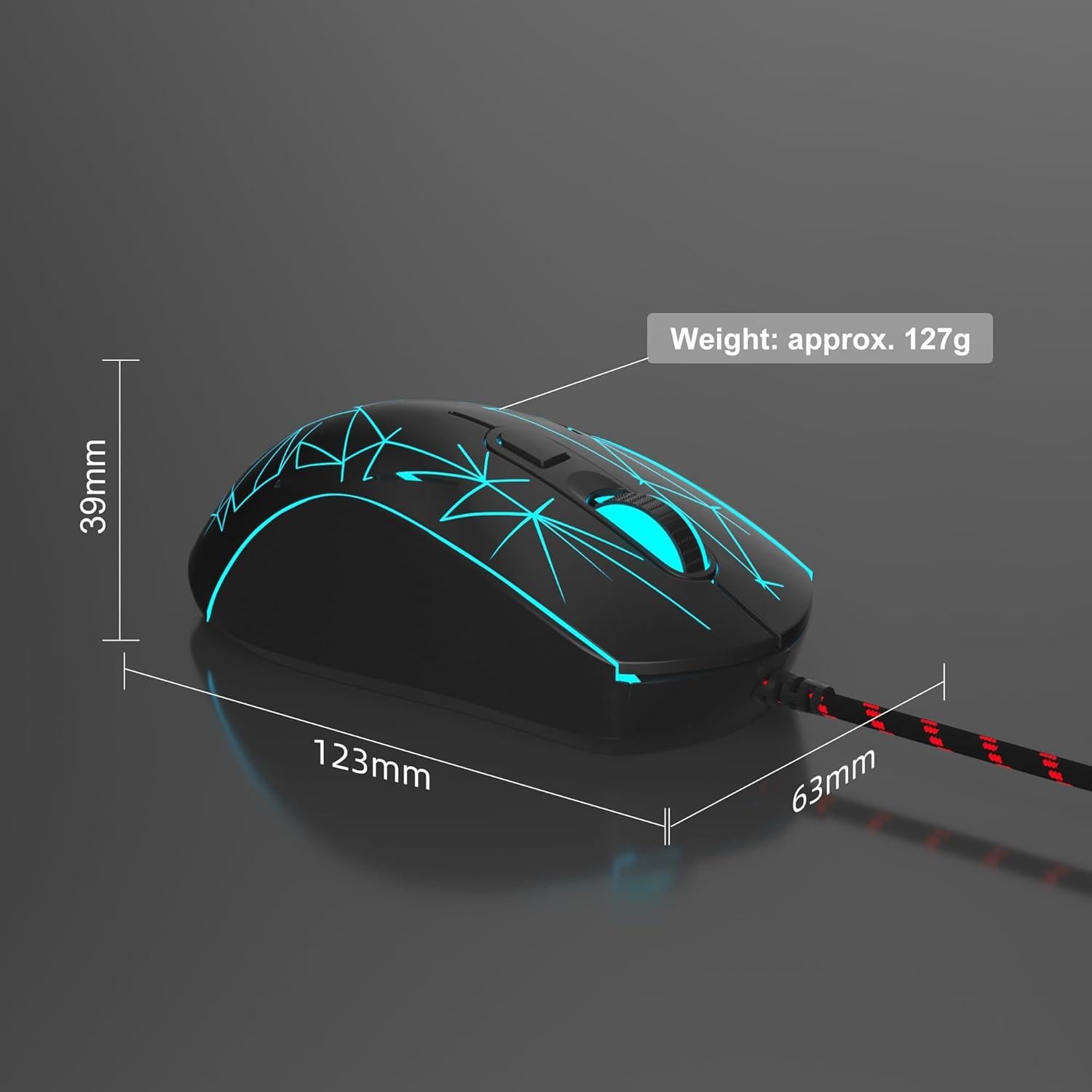 Ratón Gaming MageGee G6 USB Ergonómico 3200 DPI Negro