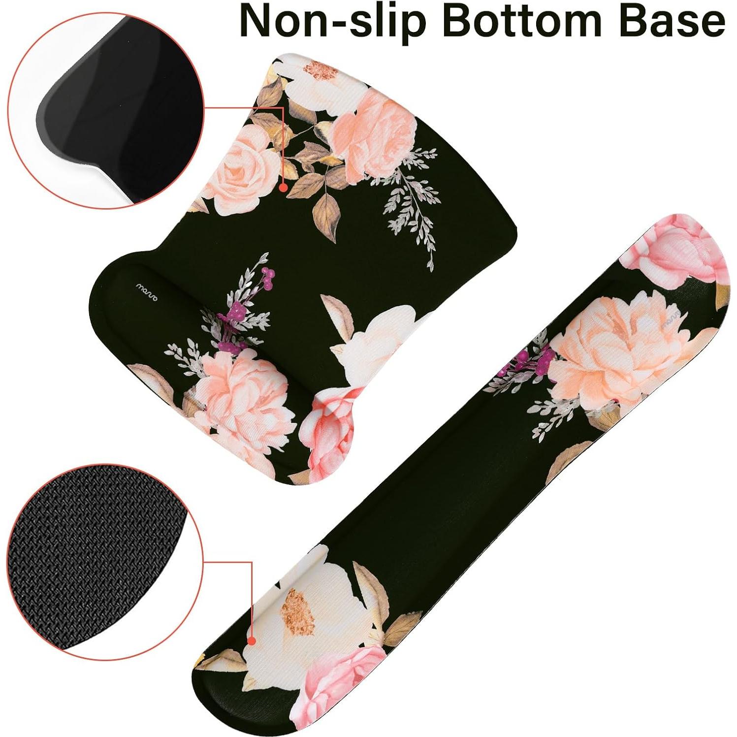 Conjunto Alfombrilla de Teclado y Ratón MOSISO Ergonómico Negro