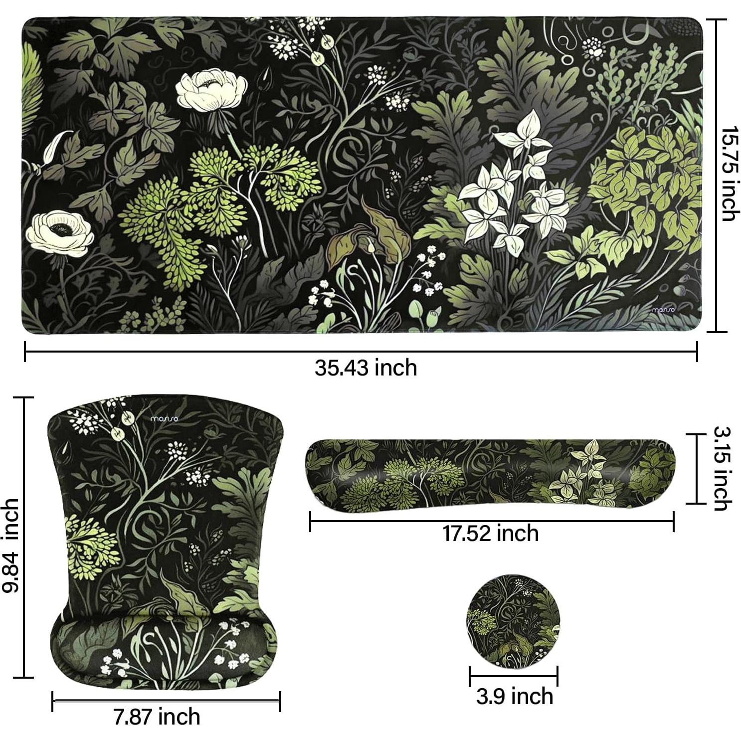 Conjunto de Alfombrilla de Escritorio MOSISO Ergonómica 4 Piezas