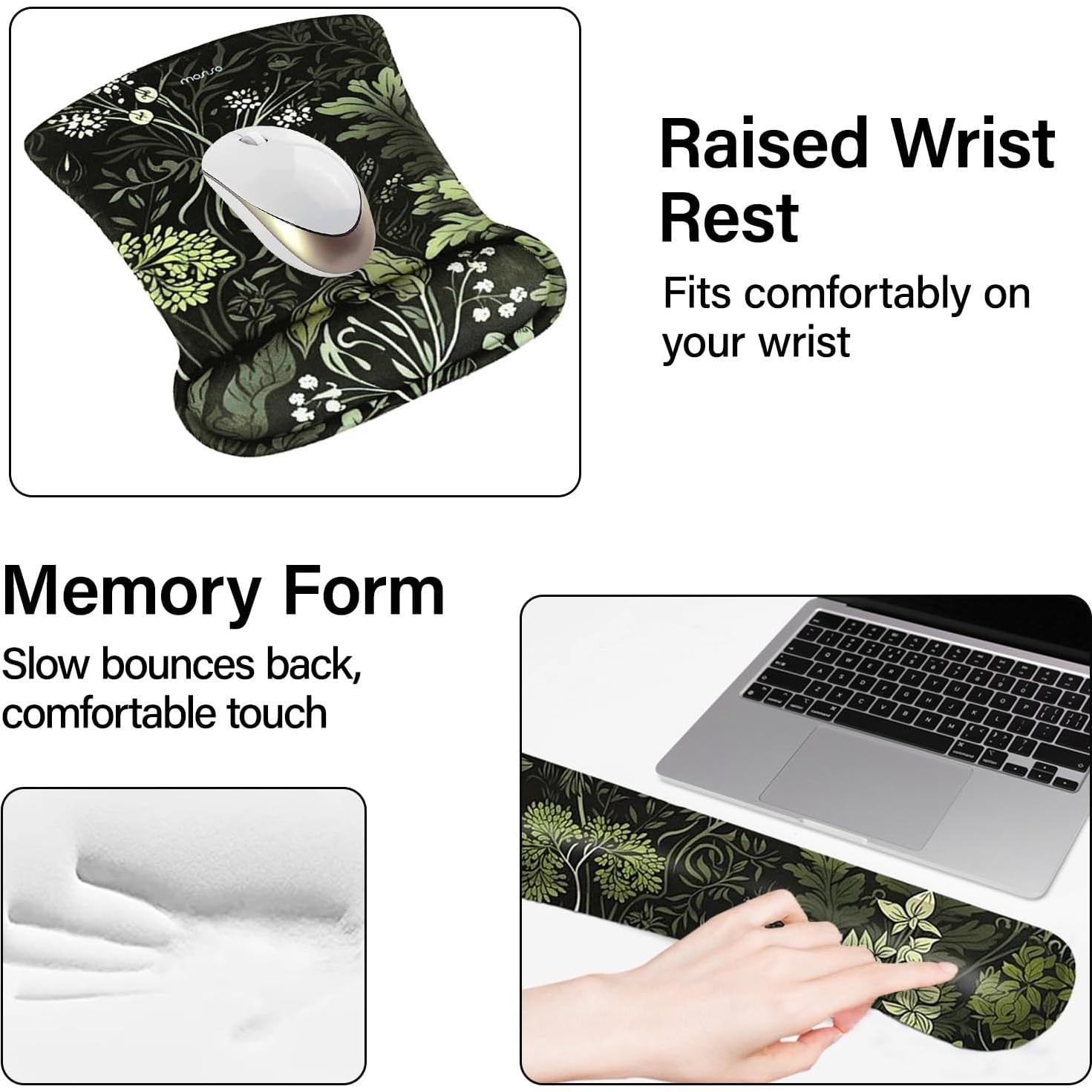 Conjunto de Alfombrilla de Escritorio MOSISO Ergonómica 4 Piezas