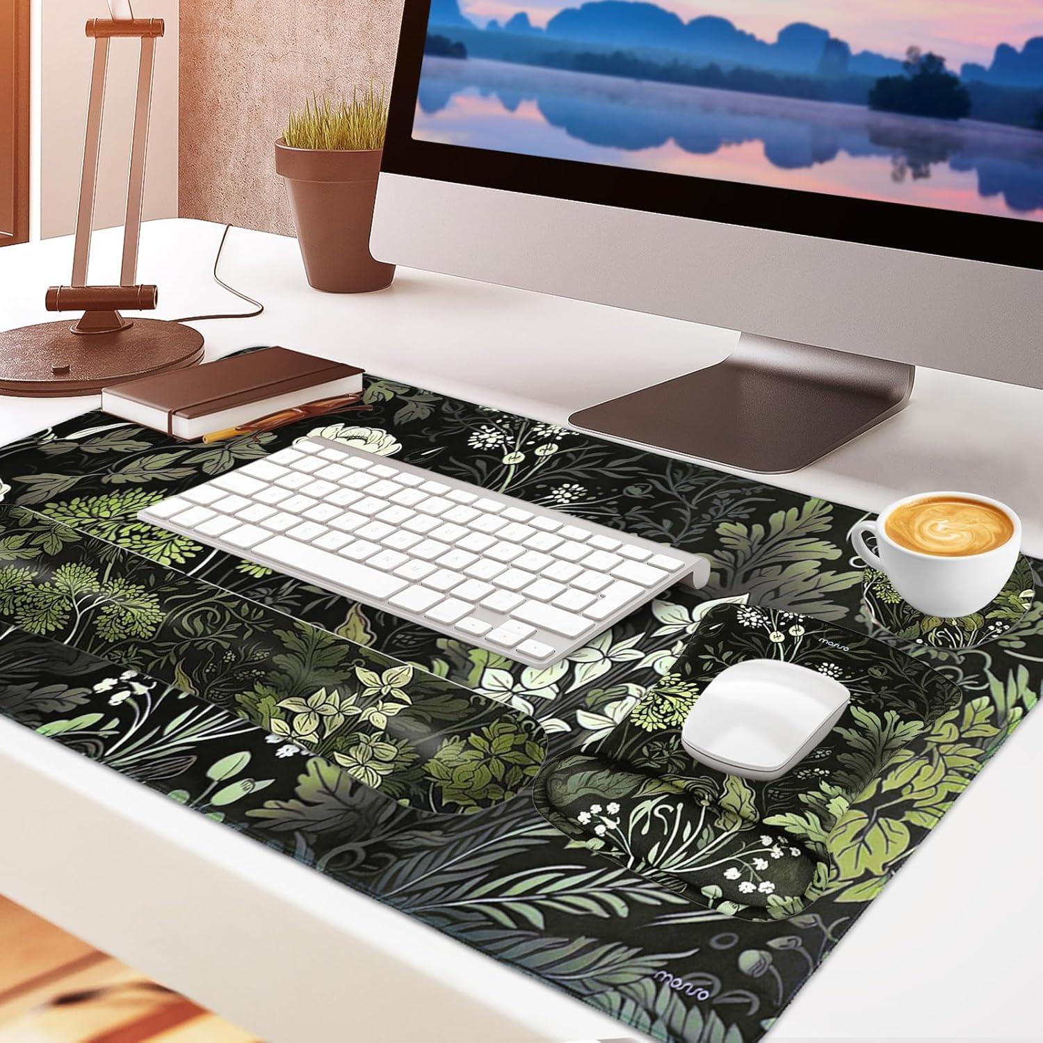 Conjunto de Alfombrilla de Escritorio MOSISO Ergonómica 4 Piezas