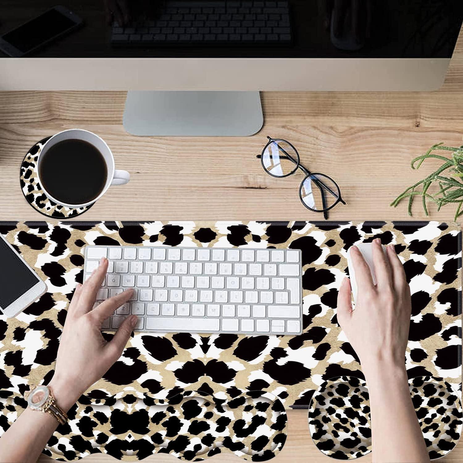 Juego de Alfombrilla de Ratón VSOJSOJKE con Reposamuñecas y Posavasos