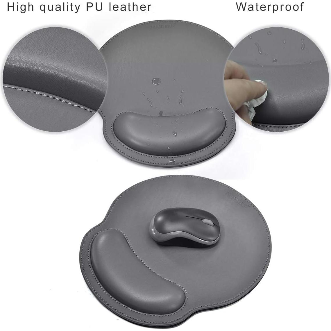 Reposamuñecas Ergonómico MAIDERN de Cuero PU y Espuma - Gris