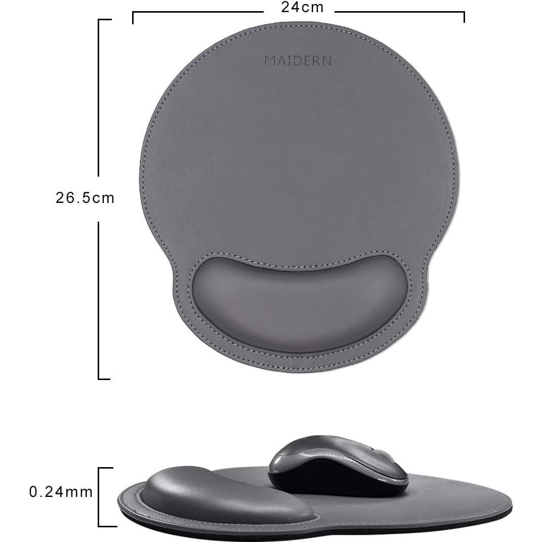 Reposamuñecas Ergonómico MAIDERN de Cuero PU y Espuma - Gris