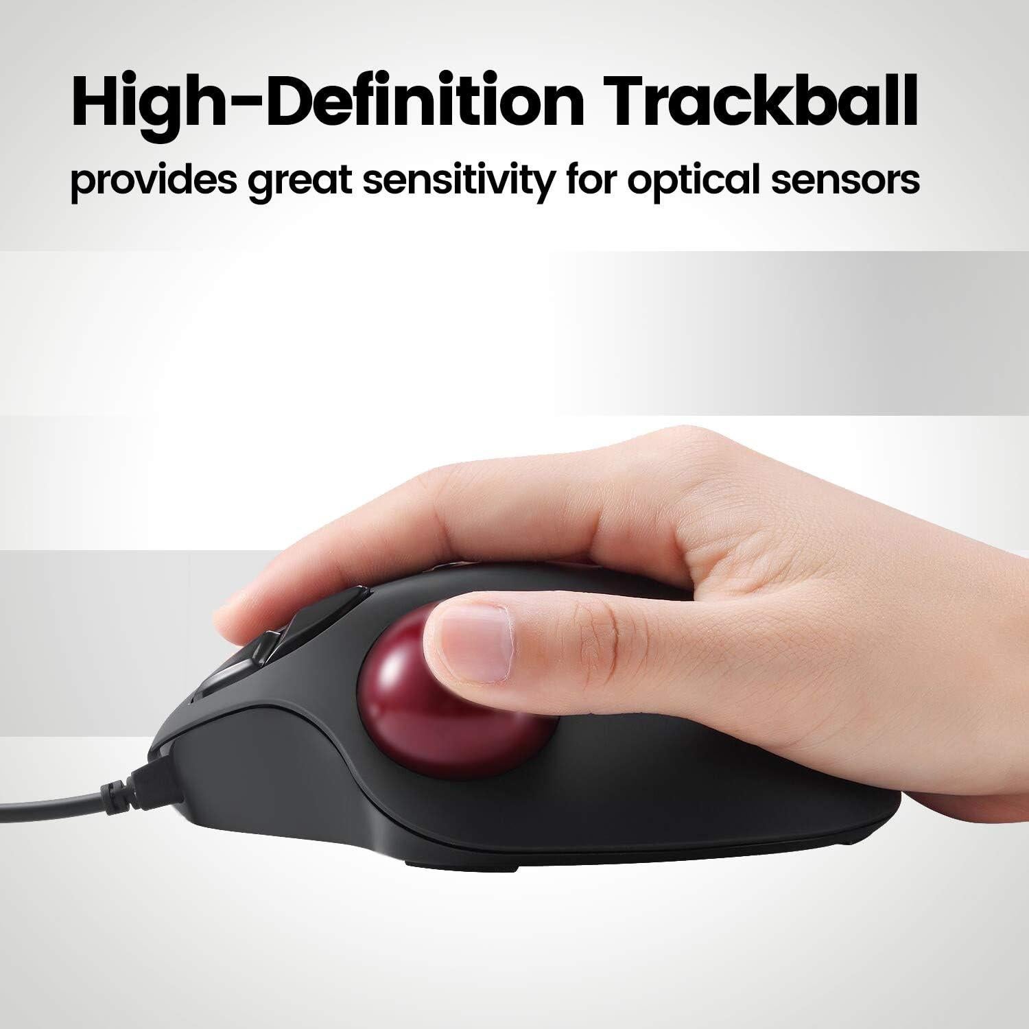 Trackball Perixx PERIPRO-303MR 34mm Rojo Mate para Mouse