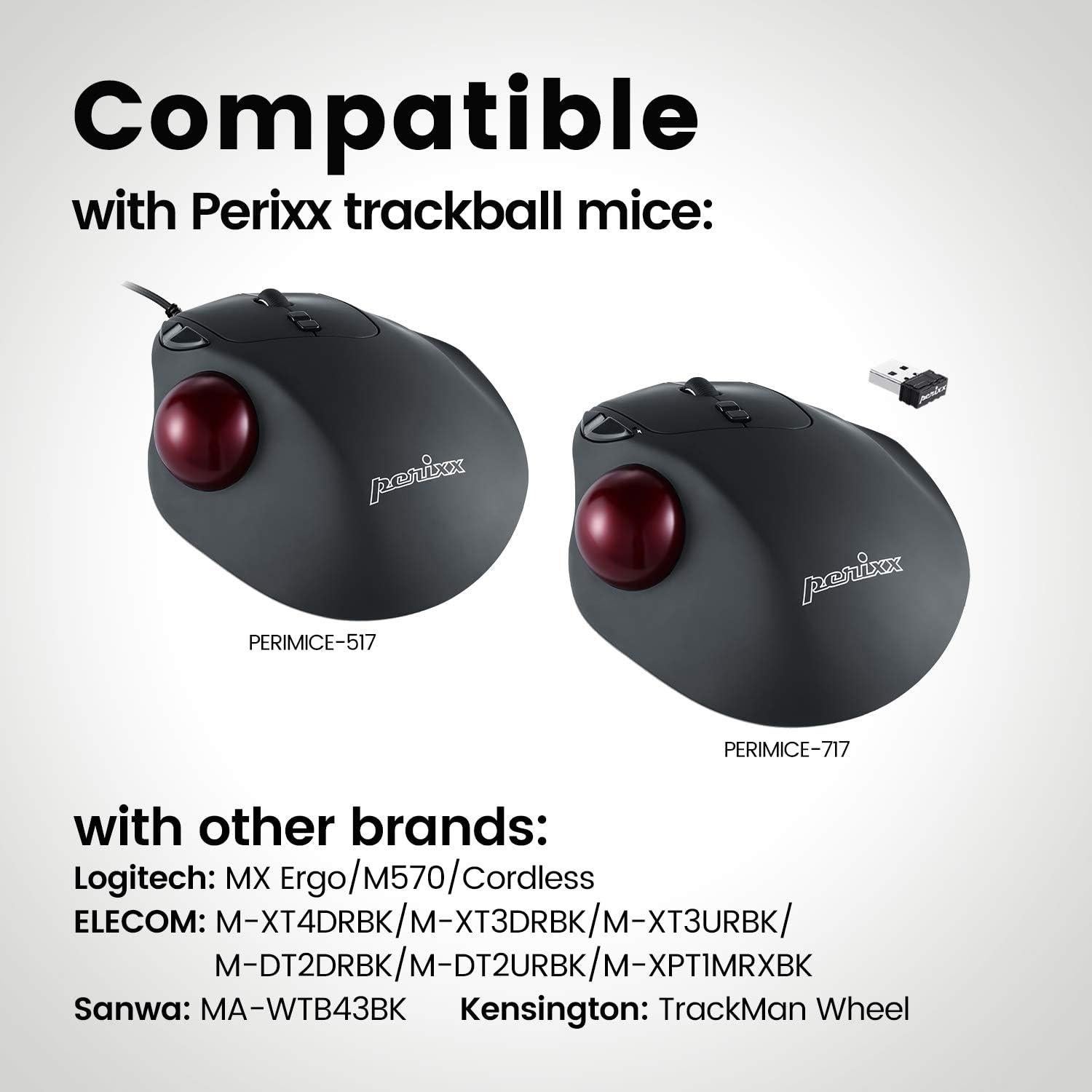 Trackball Perixx PERIPRO-303MR 34mm Rojo Mate para Mouse