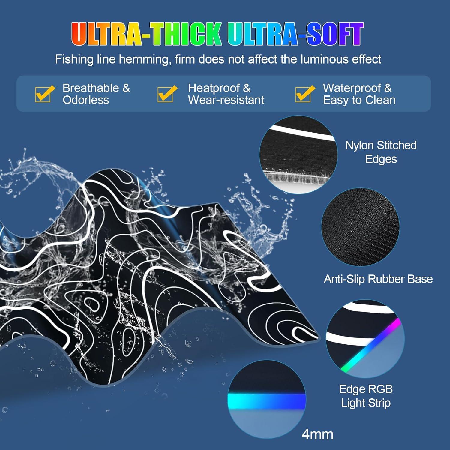 Alfombrilla de Mouse Miroddi RGB con Carga Inalámbrica 80x40cm