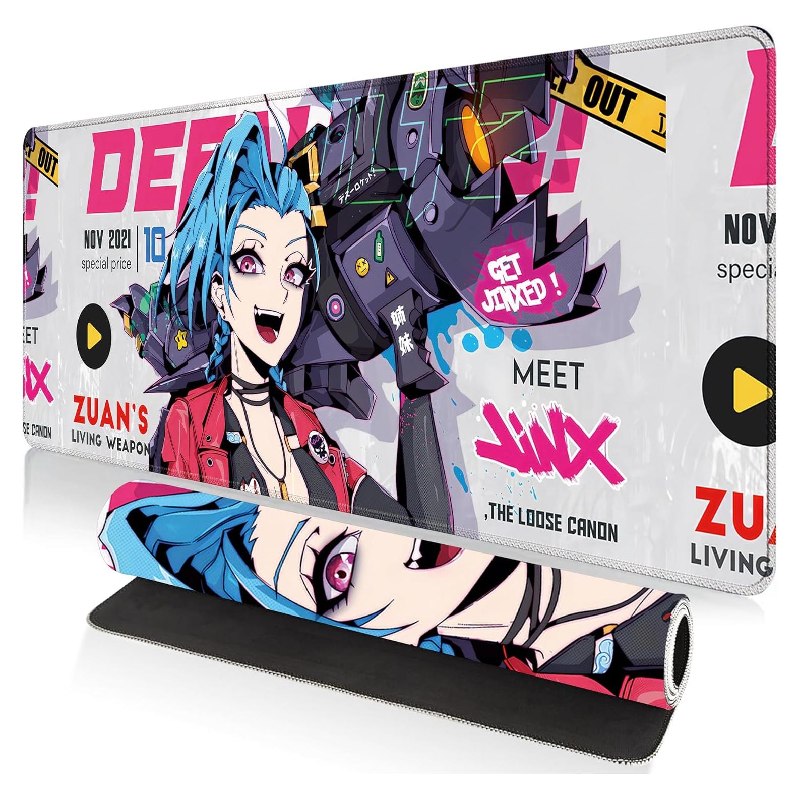 Alfombrilla de Juego XXL Greekor 80 x 30 cm Antideslizante Jinx Blanca