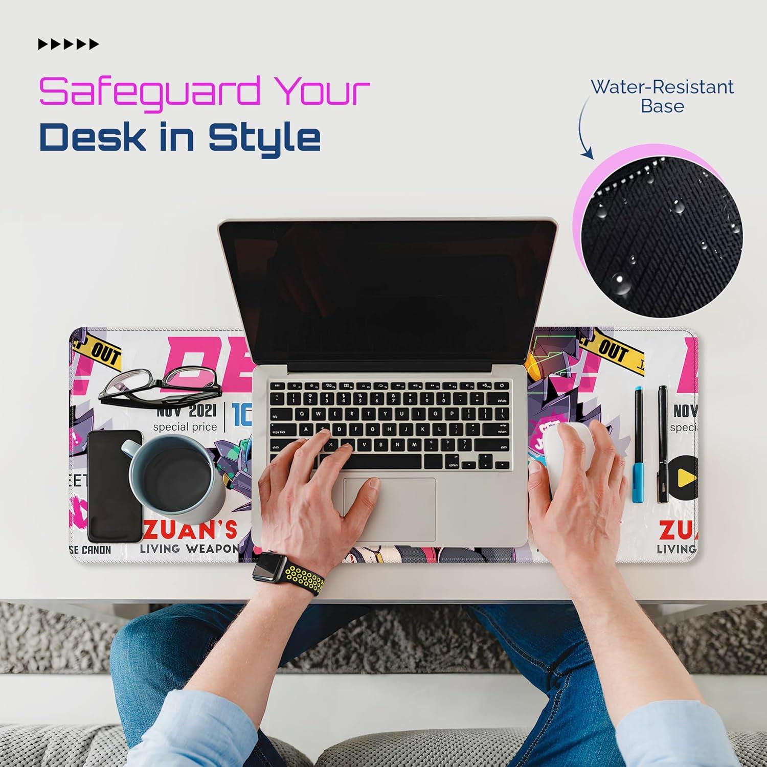 Alfombrilla de Juego XXL Greekor 80 x 30 cm Antideslizante Jinx Blanca