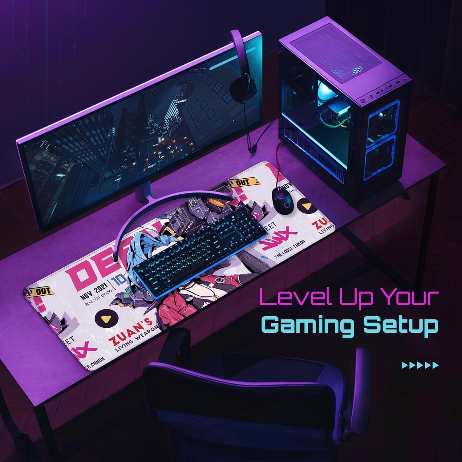 Alfombrilla de Juego XXL Greekor 80 x 30 cm Antideslizante Jinx Blanca