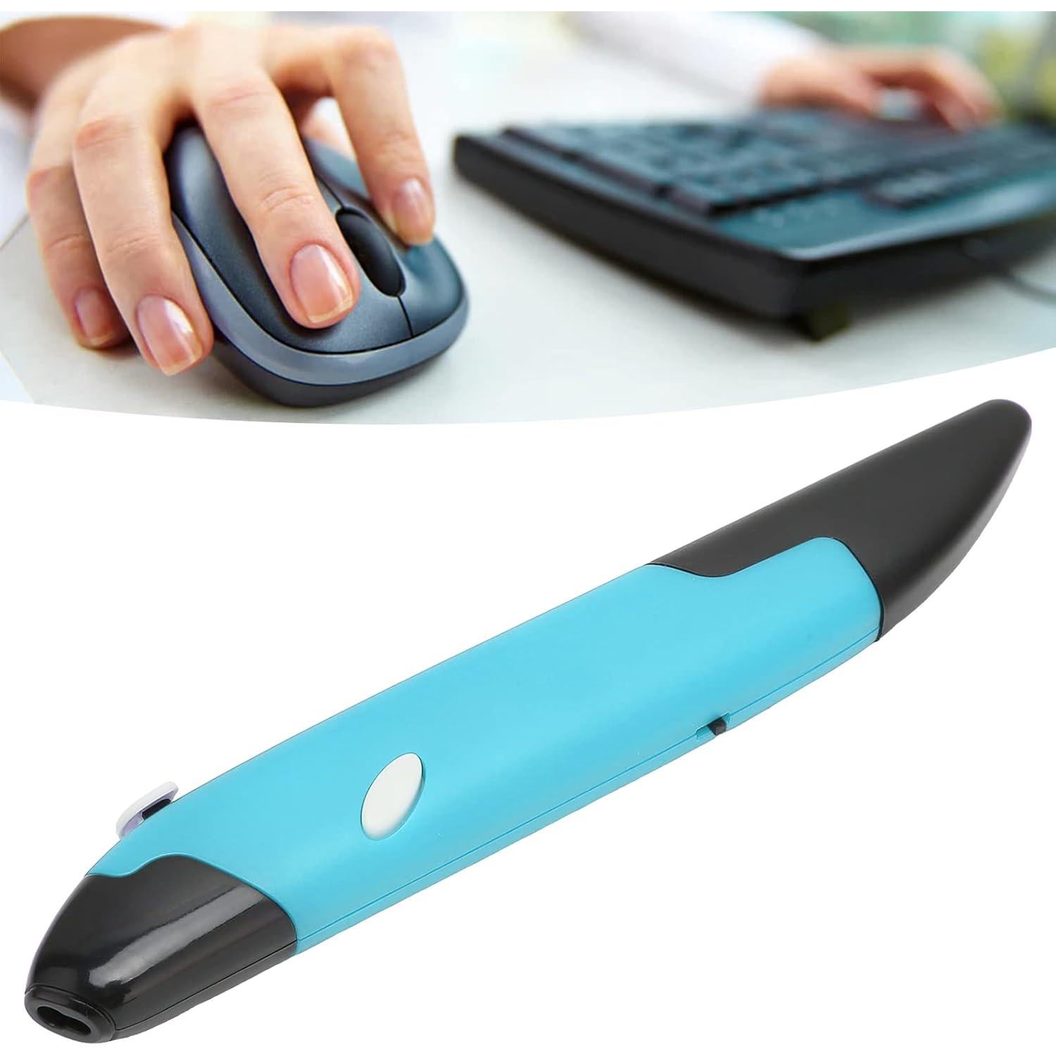 Ratón óptico inalámbrico Zyyini 2.4GHz DPI 800/1200/1600 azul