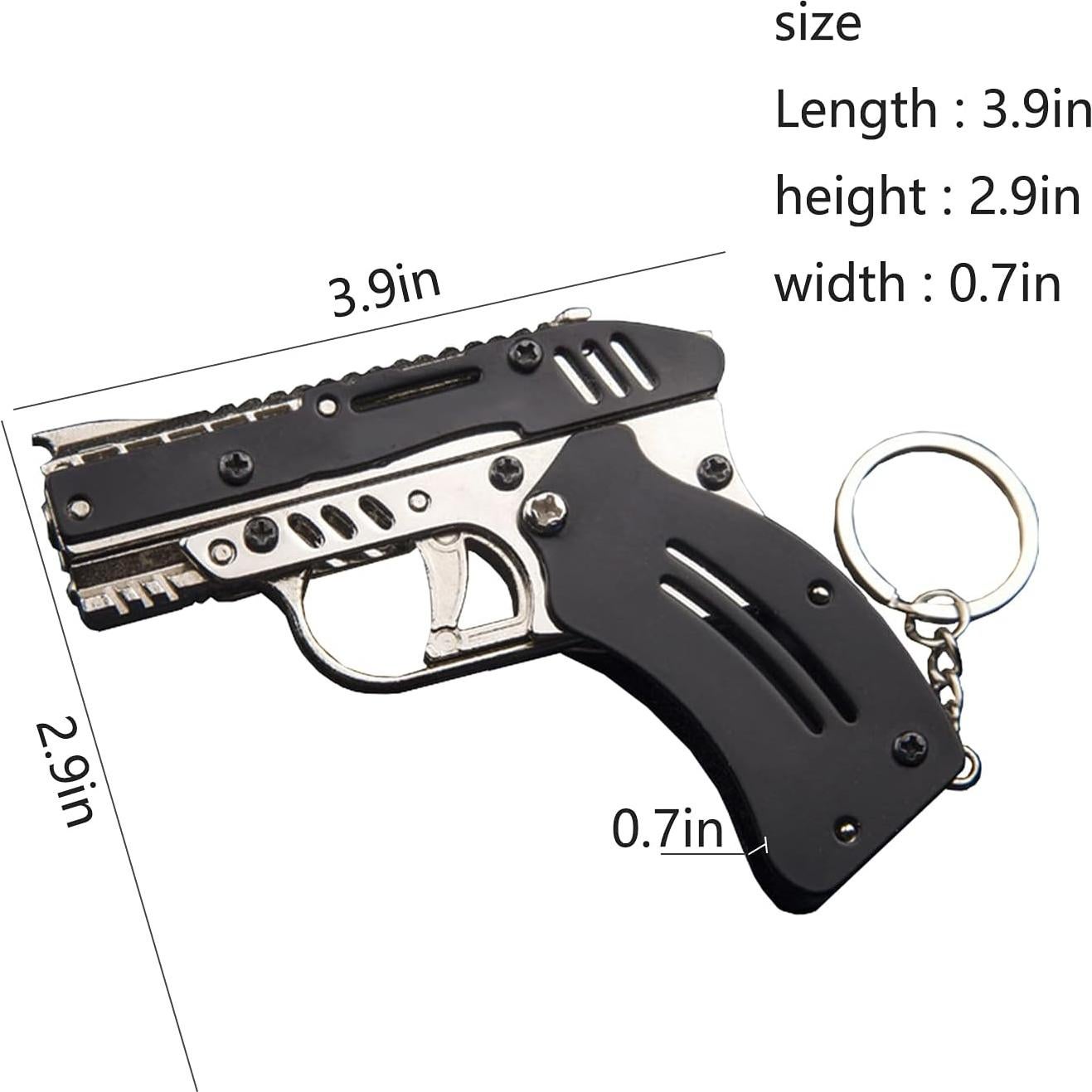 Pistola de Goma Mini Metal Plegable Juguete Adultos Niños