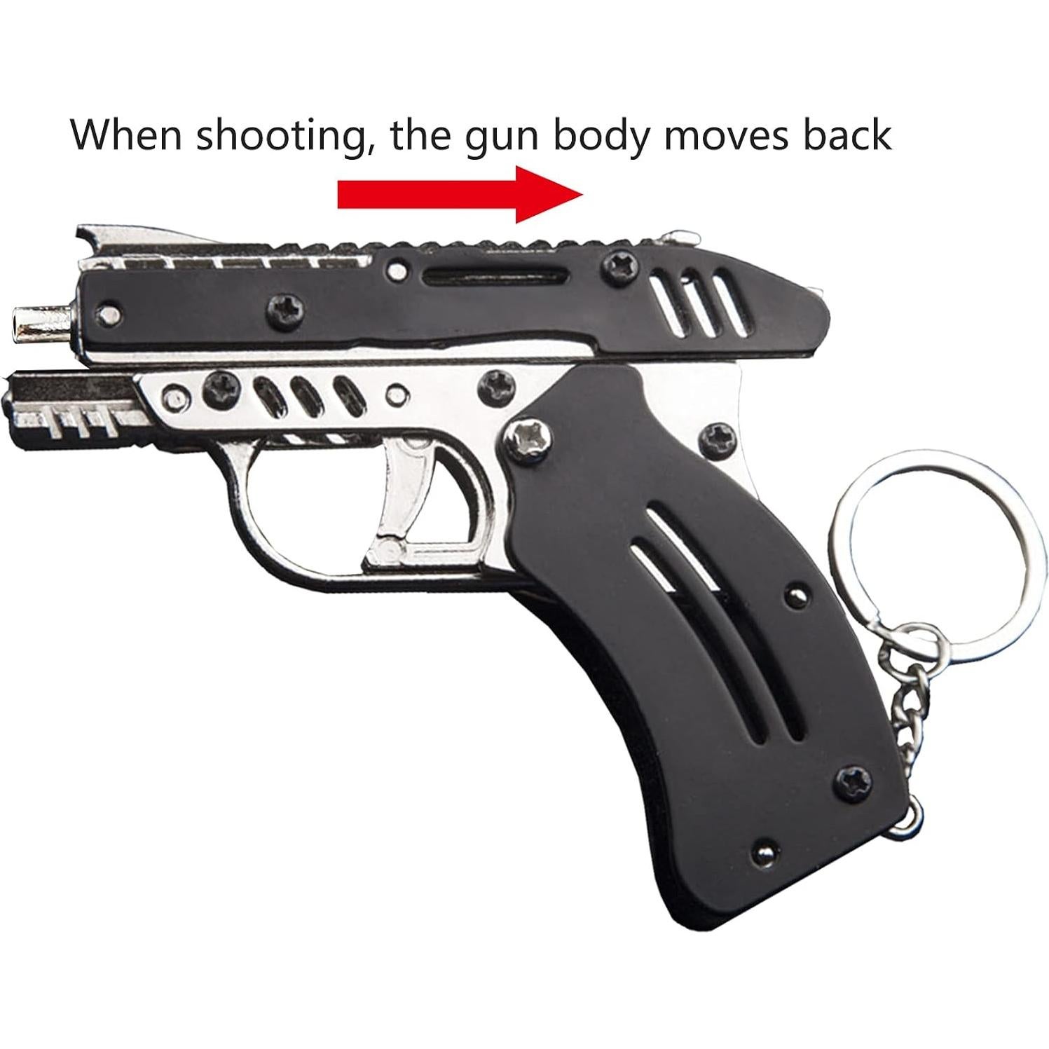 Pistola de Goma Mini Metal Plegable Juguete Adultos Niños