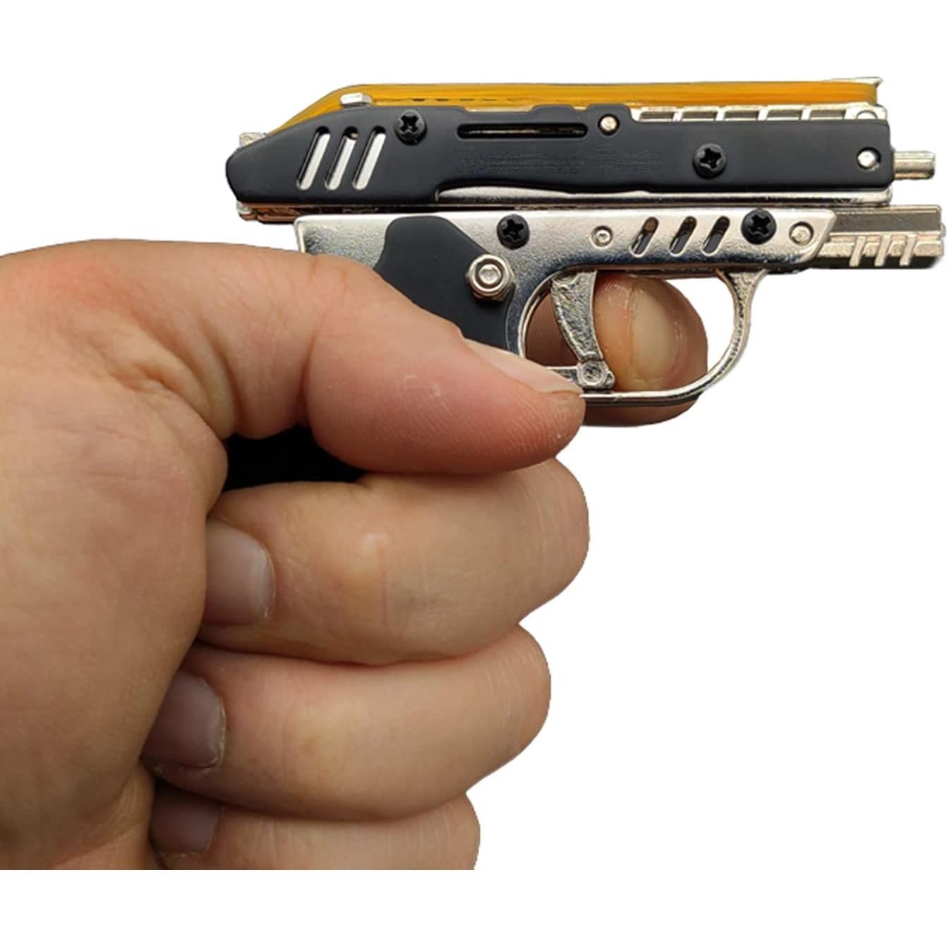 Pistola de Goma Mini Metal Plegable Juguete Adultos Niños