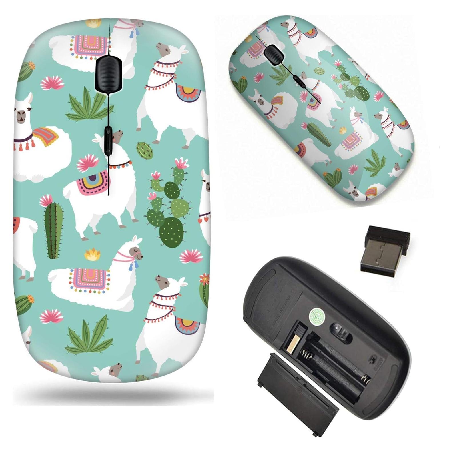 Ratón Inalámbrico 2.4G Nothers Modelo 3032 Diseño Llama y Cactus