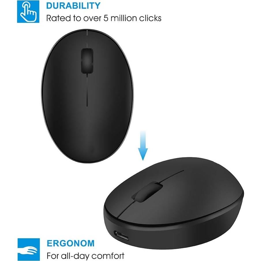 Ratón Inalámbrico Recargable TENMOS N01 Mini 1000 DPI Negro