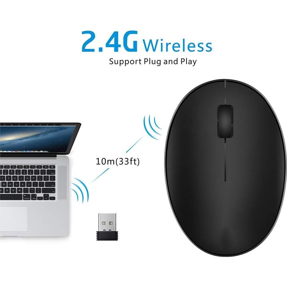 Ratón Inalámbrico Recargable TENMOS N01 Mini 1000 DPI Negro