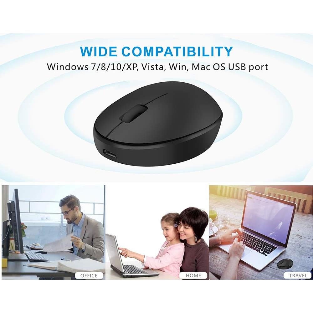 Ratón Inalámbrico Recargable TENMOS N01 Mini 1000 DPI Negro