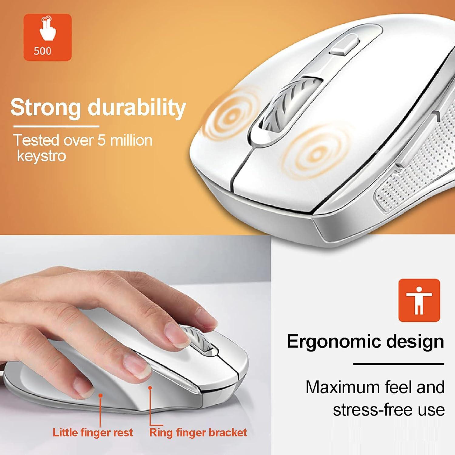 Mouse Inalámbrico Ergonómico Vbestlife 1600DPI Blanco