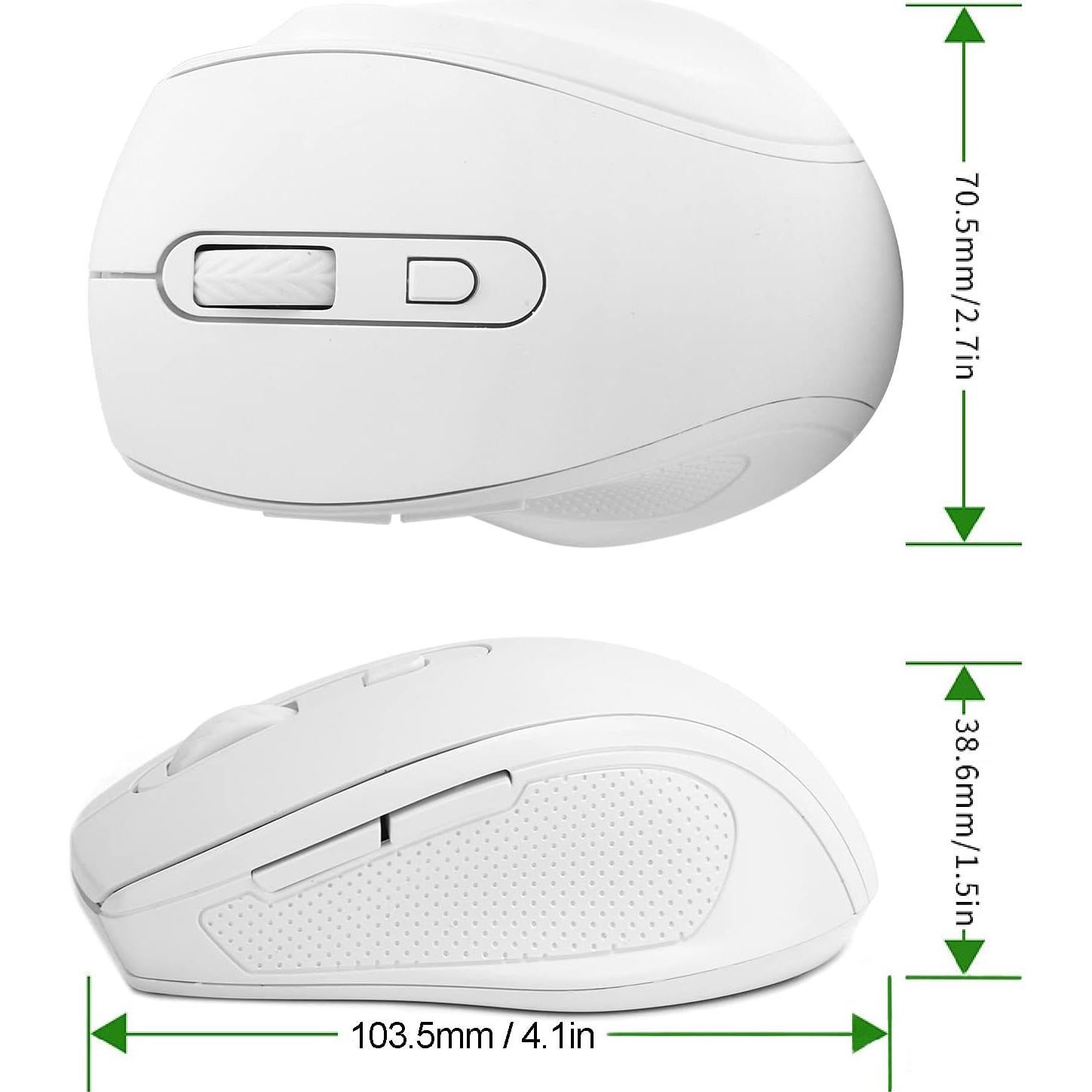 Mouse Inalámbrico Ergonómico Vbestlife 1600DPI Blanco