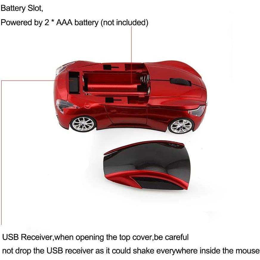 Ratón Inalámbrico Deportivo ECOiNVA Rojo 2.4GHz USB