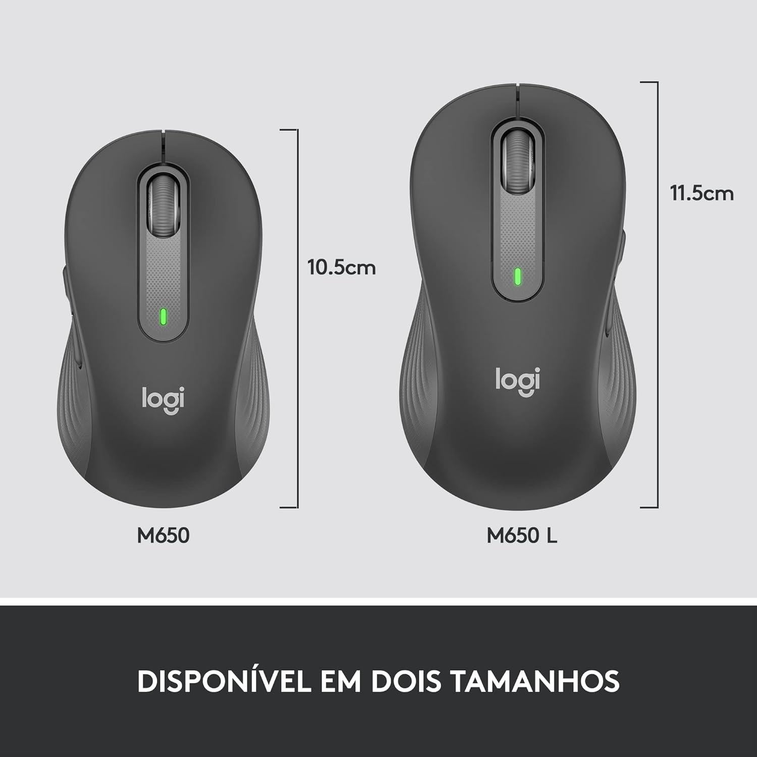 Ratón Inalámbrico Logitech Signature M650 L Grafito - Silencioso, 2 Años Batería, Conexión Bluetooth