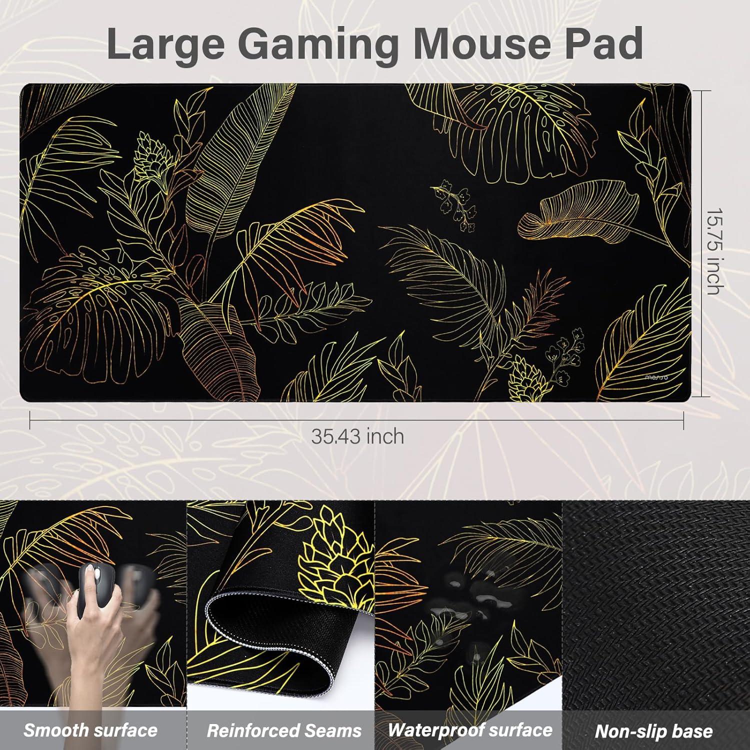 Almohadilla de Juego Ergonómica Mosiso Hoja Monstera 90x40cm