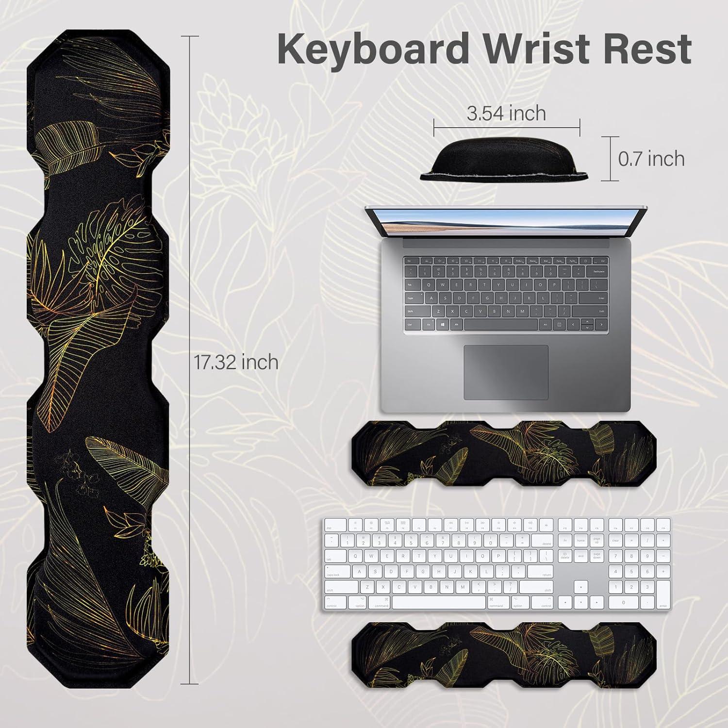 Almohadilla de Juego Ergonómica Mosiso Hoja Monstera 90x40cm