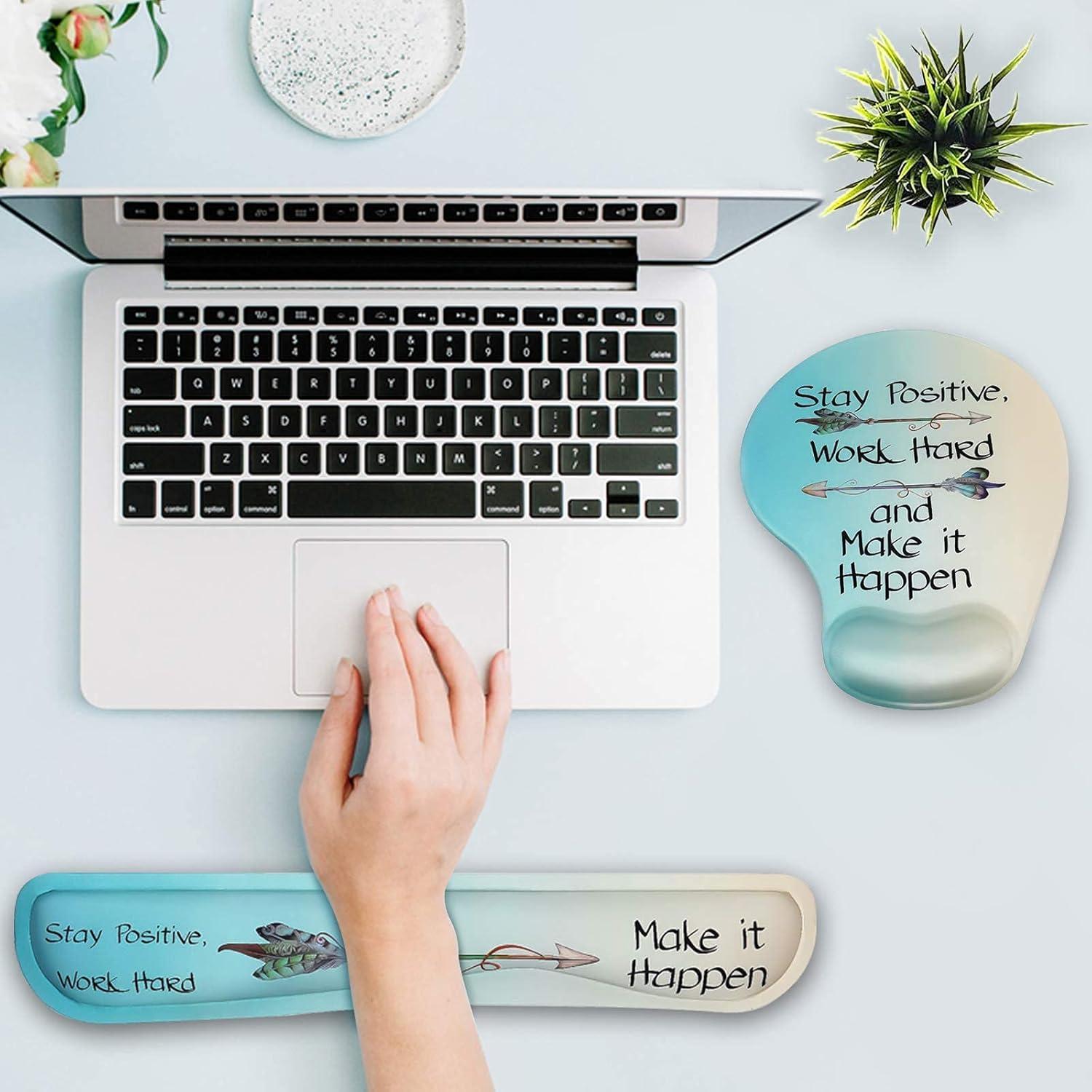 Conjunto de Alfombrilla Ergonómica MEGREZ con Soporte para Muñeca