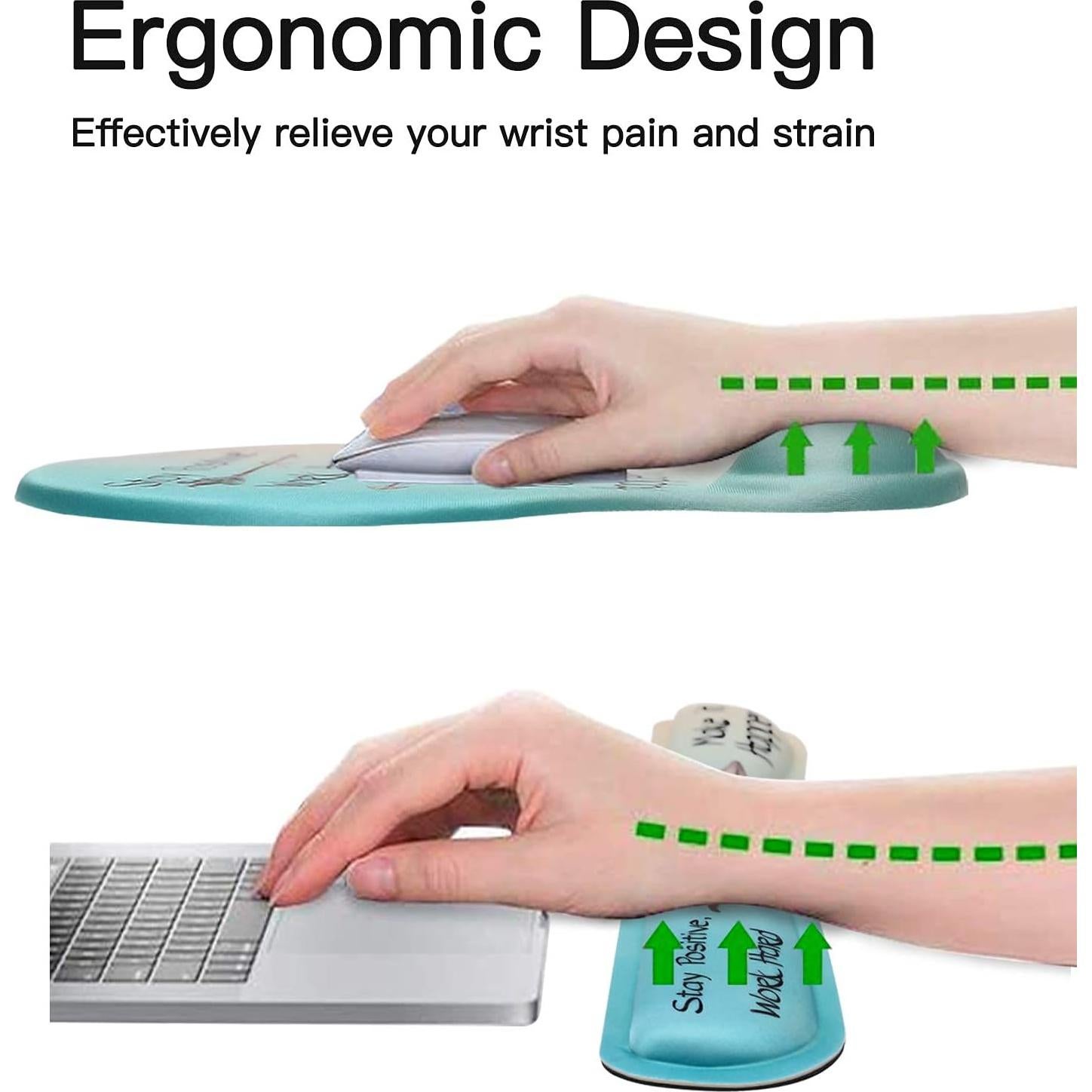 Conjunto de Alfombrilla Ergonómica MEGREZ con Soporte para Muñeca