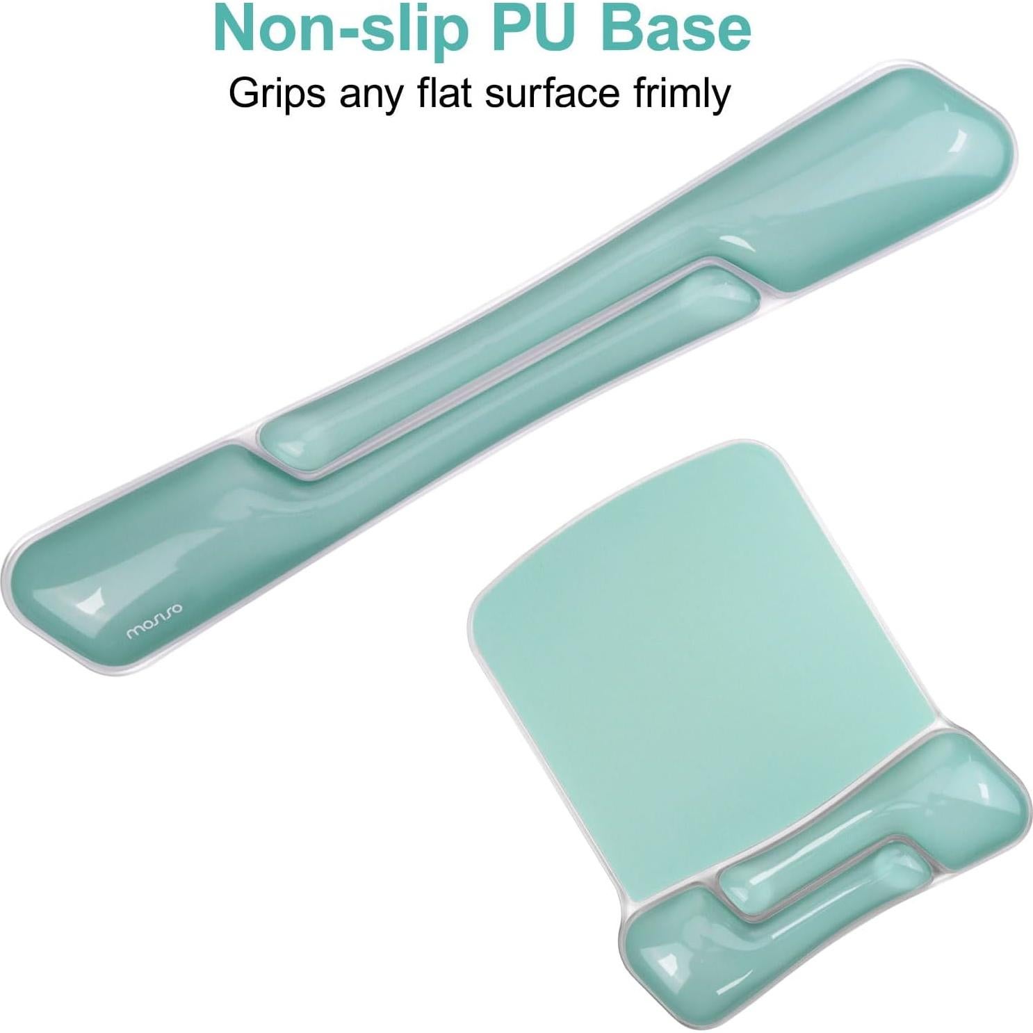 Reposamuñecas de Gel MOSISO para Teclado y Ratón Ergonómico Verde